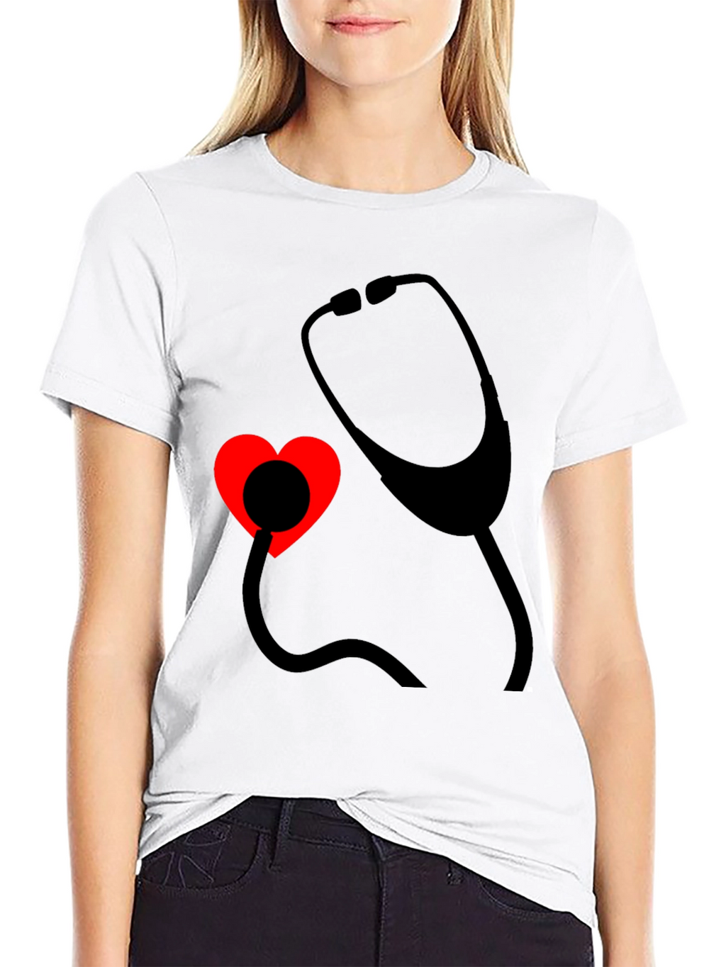 Heartbeat Stethoscope Tee - Medical Love Shirt