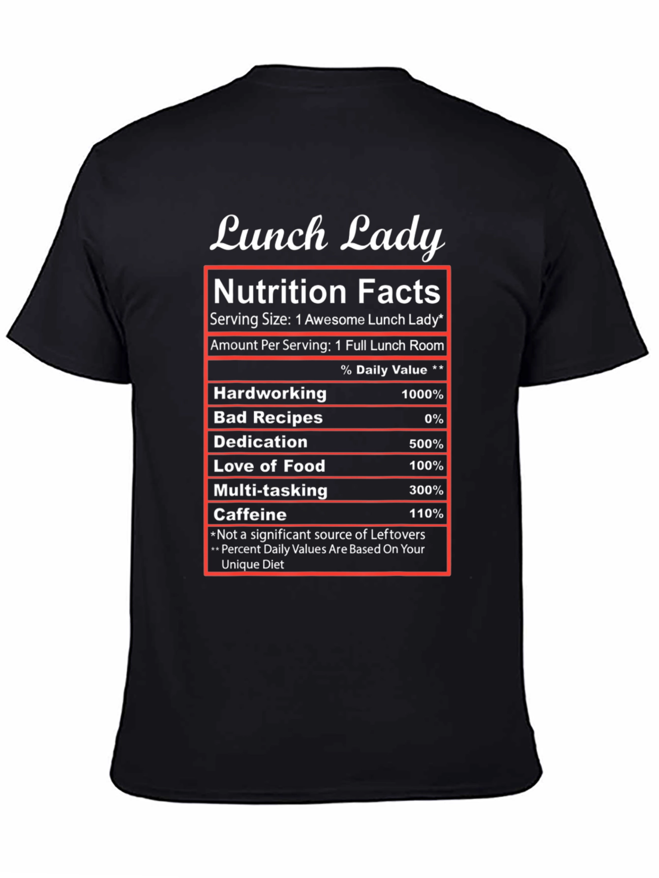 Lunch Lady Nutrition Facts T-Shirt