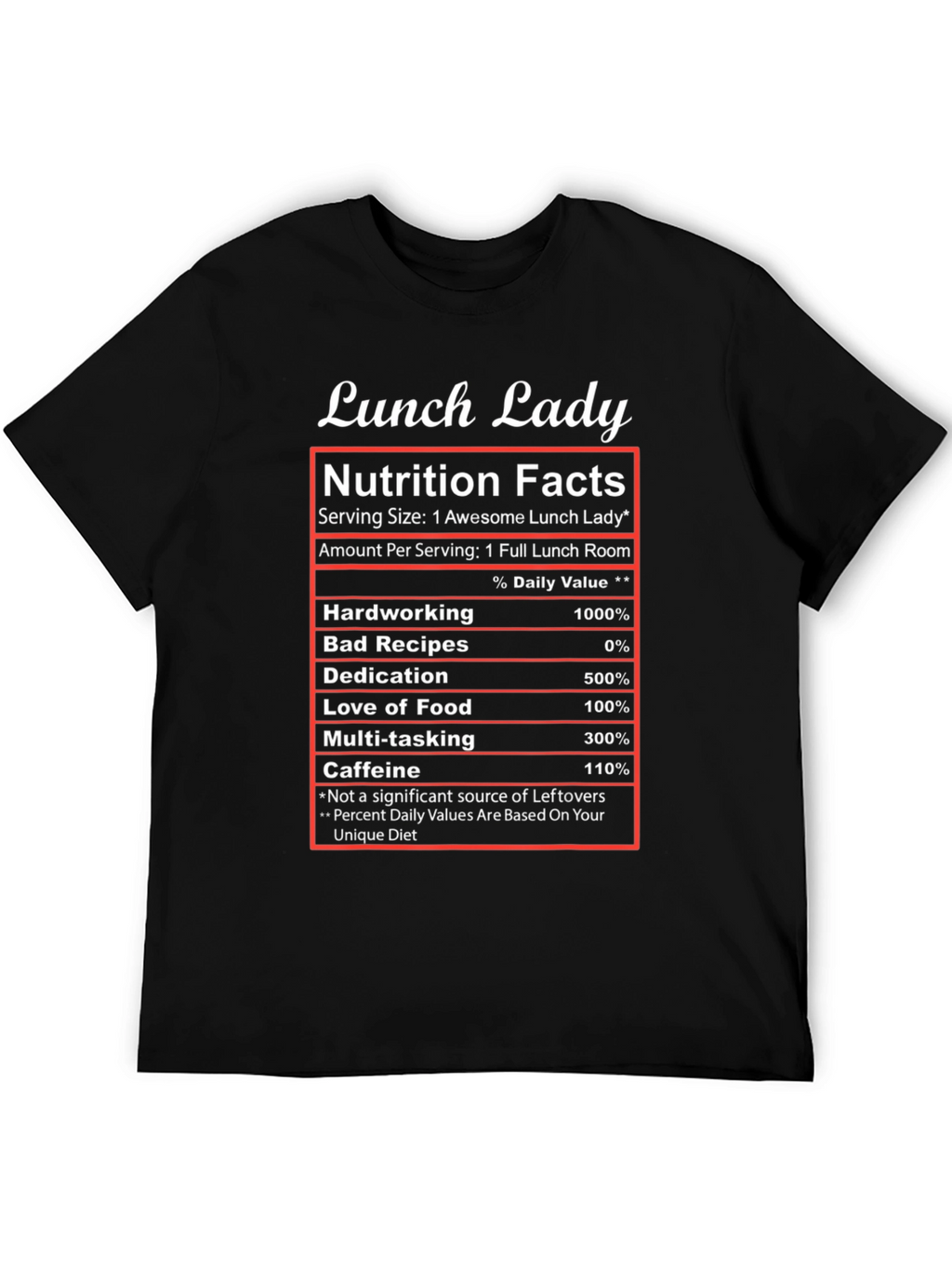 Lunch Lady Nutrition Facts T-Shirt