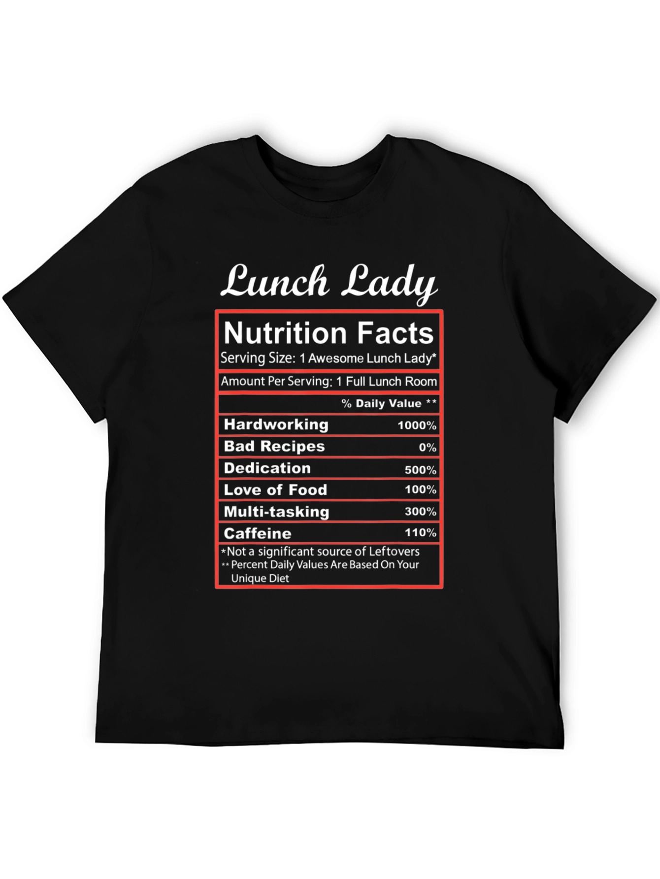 Lunch Lady Nutrition Facts T-Shirt