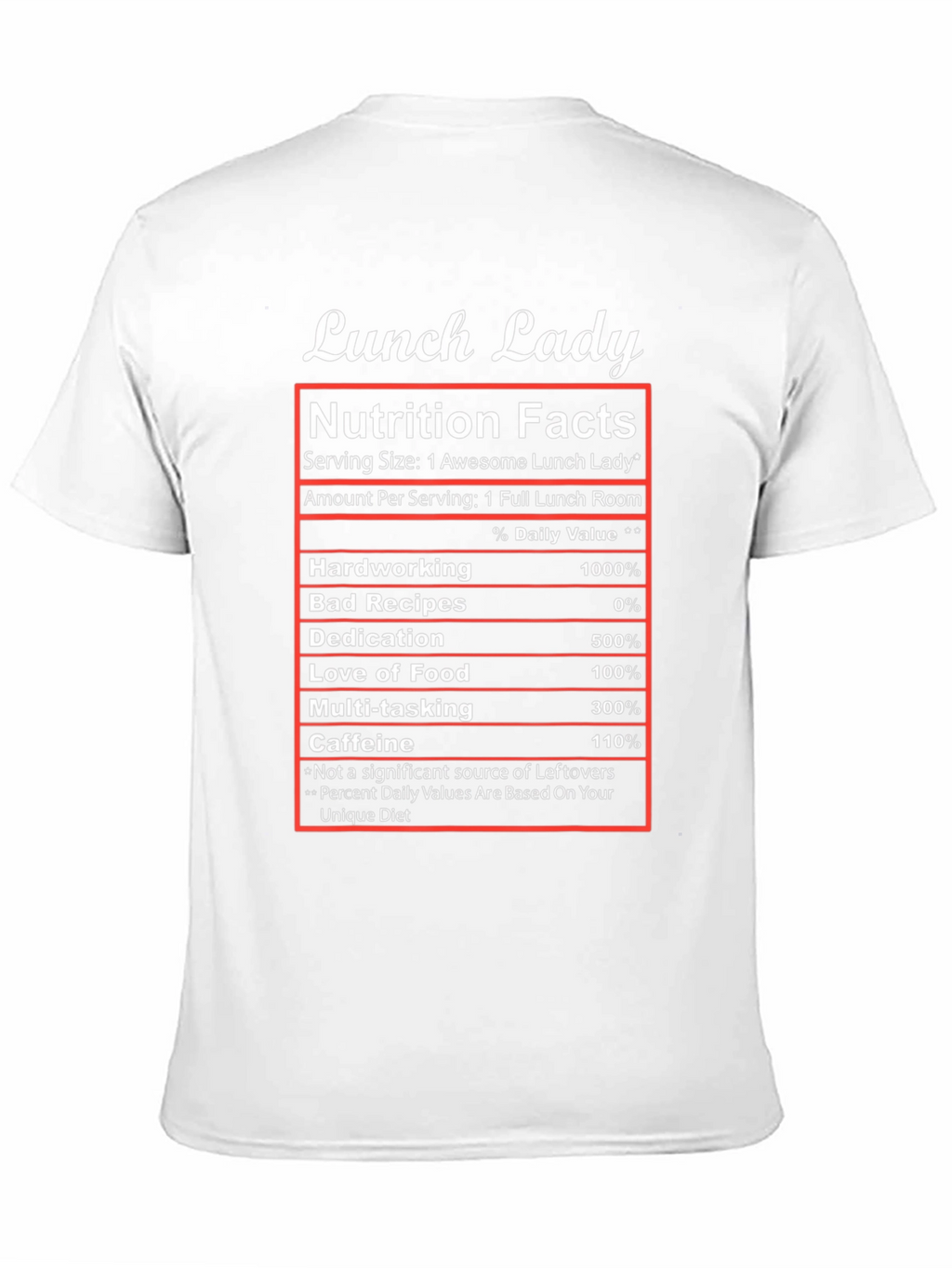 Lunch Lady Nutrition Facts T-Shirt