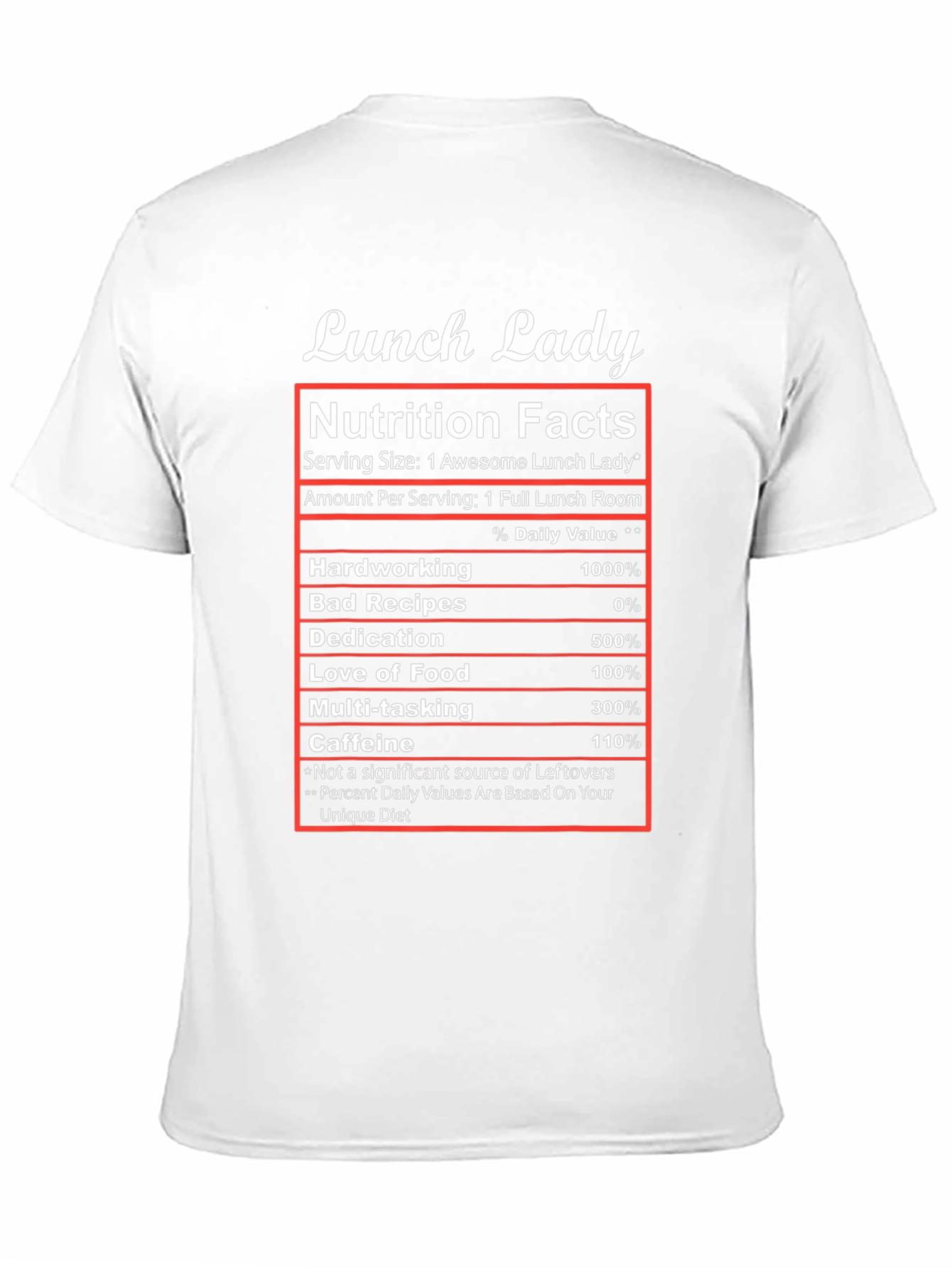 Lunch Lady Nutrition Facts T-Shirt