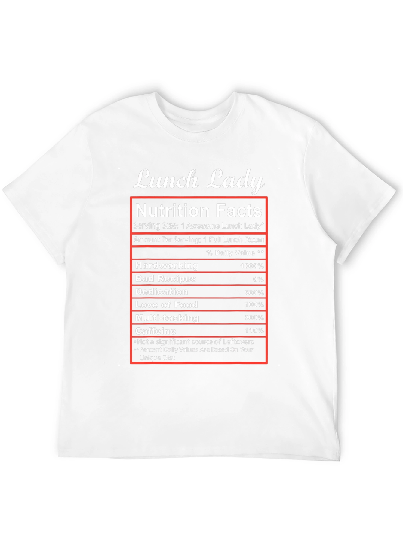 Lunch Lady Nutrition Facts T-Shirt