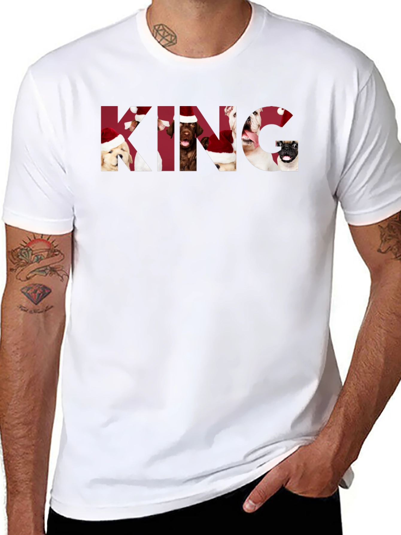 Dog Lover Christmas King Graphic Tee