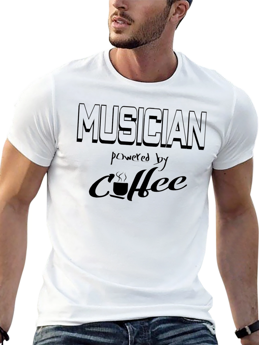 Musician Powered by Coffee Graphic T-Shirt