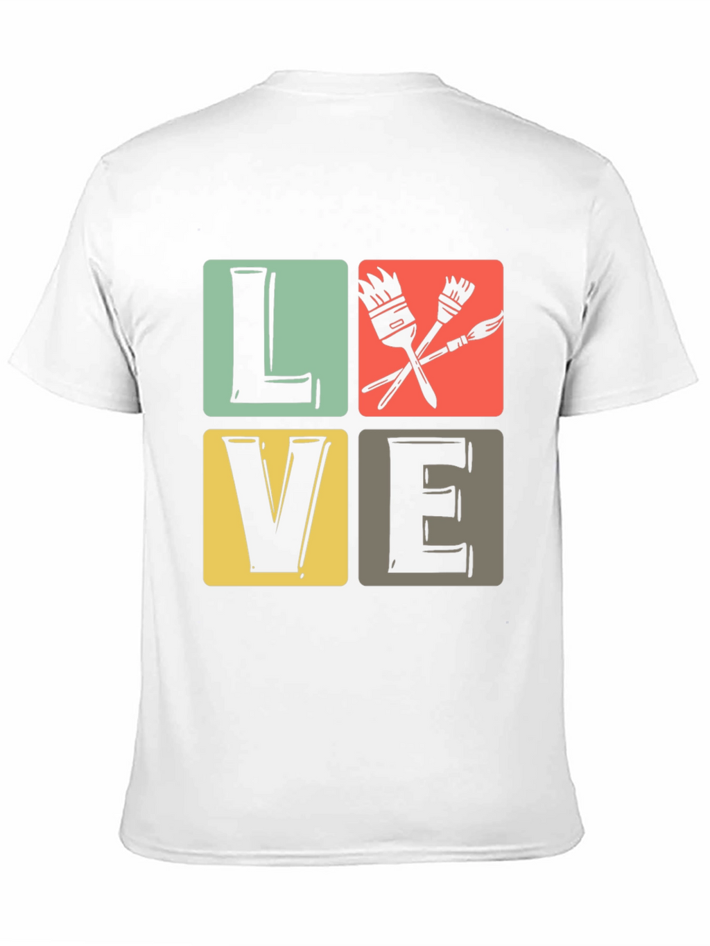 Art Lover T-Shirt: LOVE Design with Paintbrushes