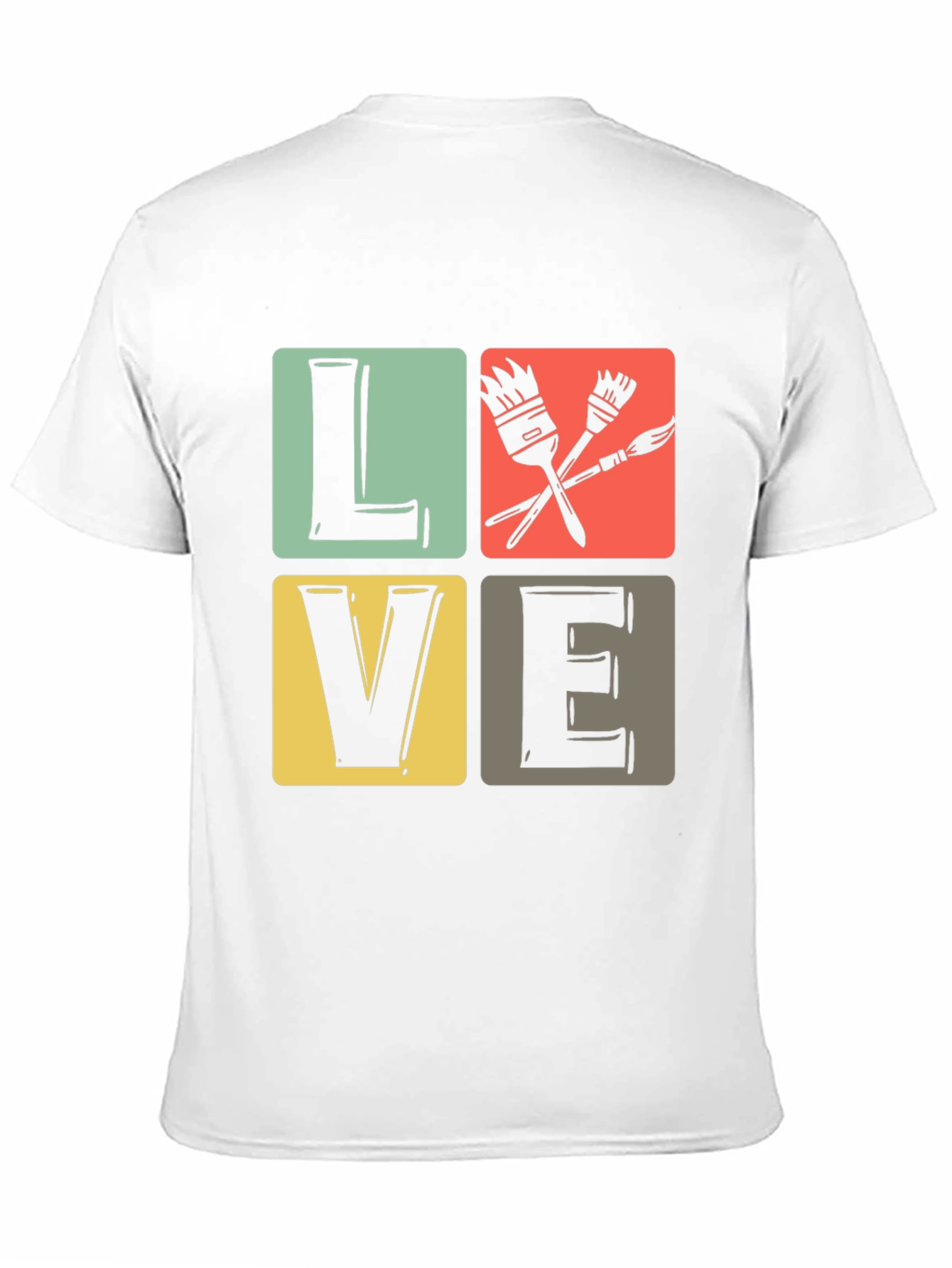 Art Lover T-Shirt: LOVE Design with Paintbrushes