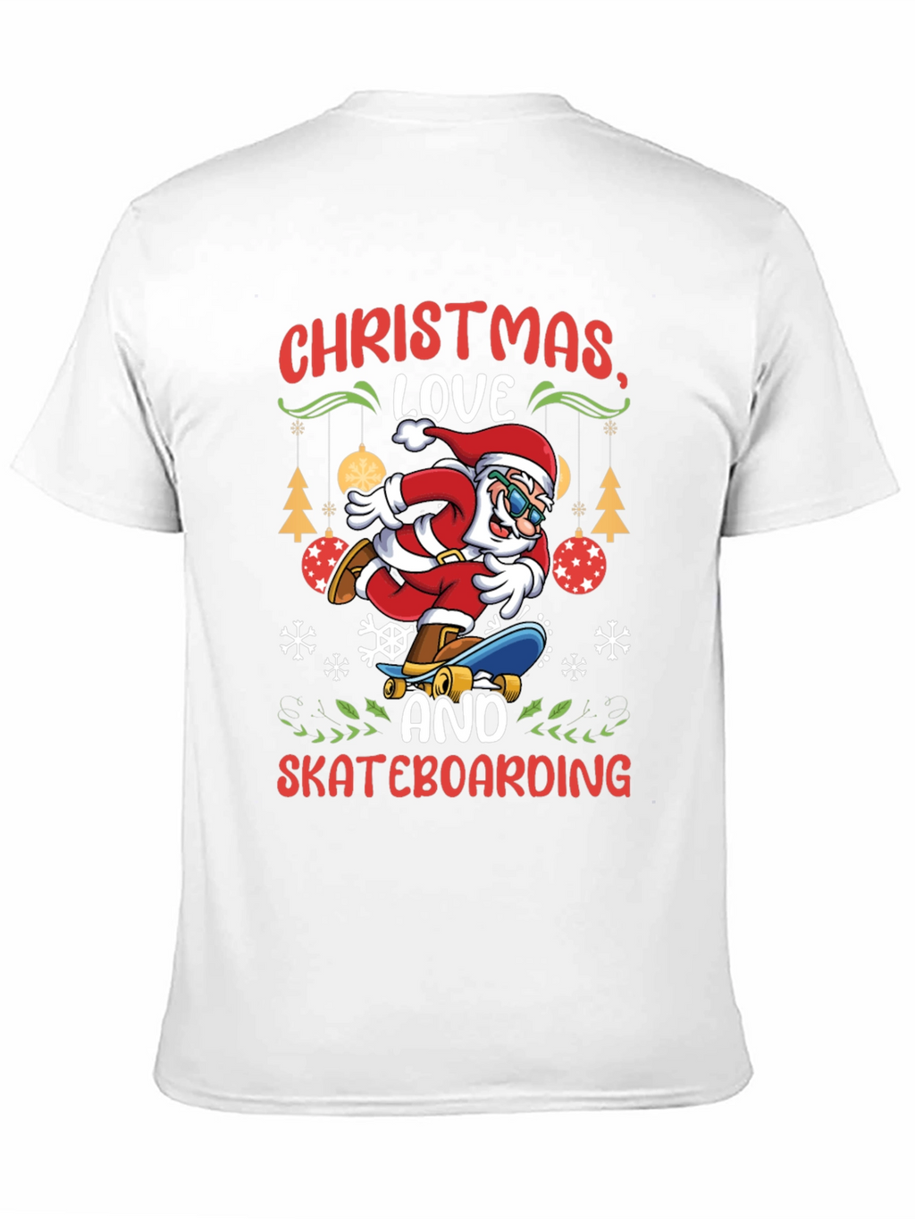 Christmas Santa Skateboarding T-Shirt