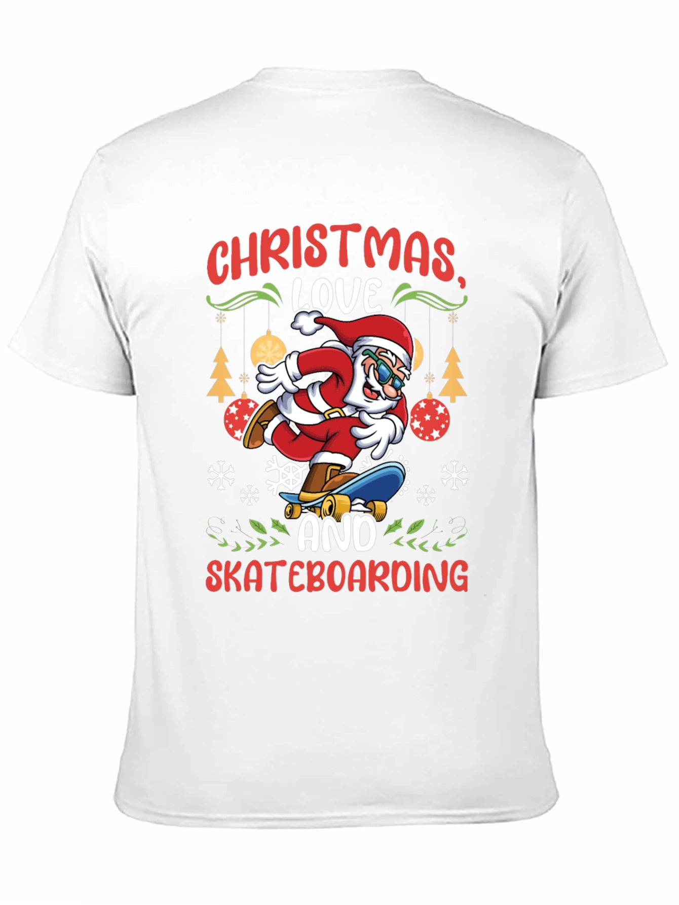Christmas Santa Skateboarding T-Shirt