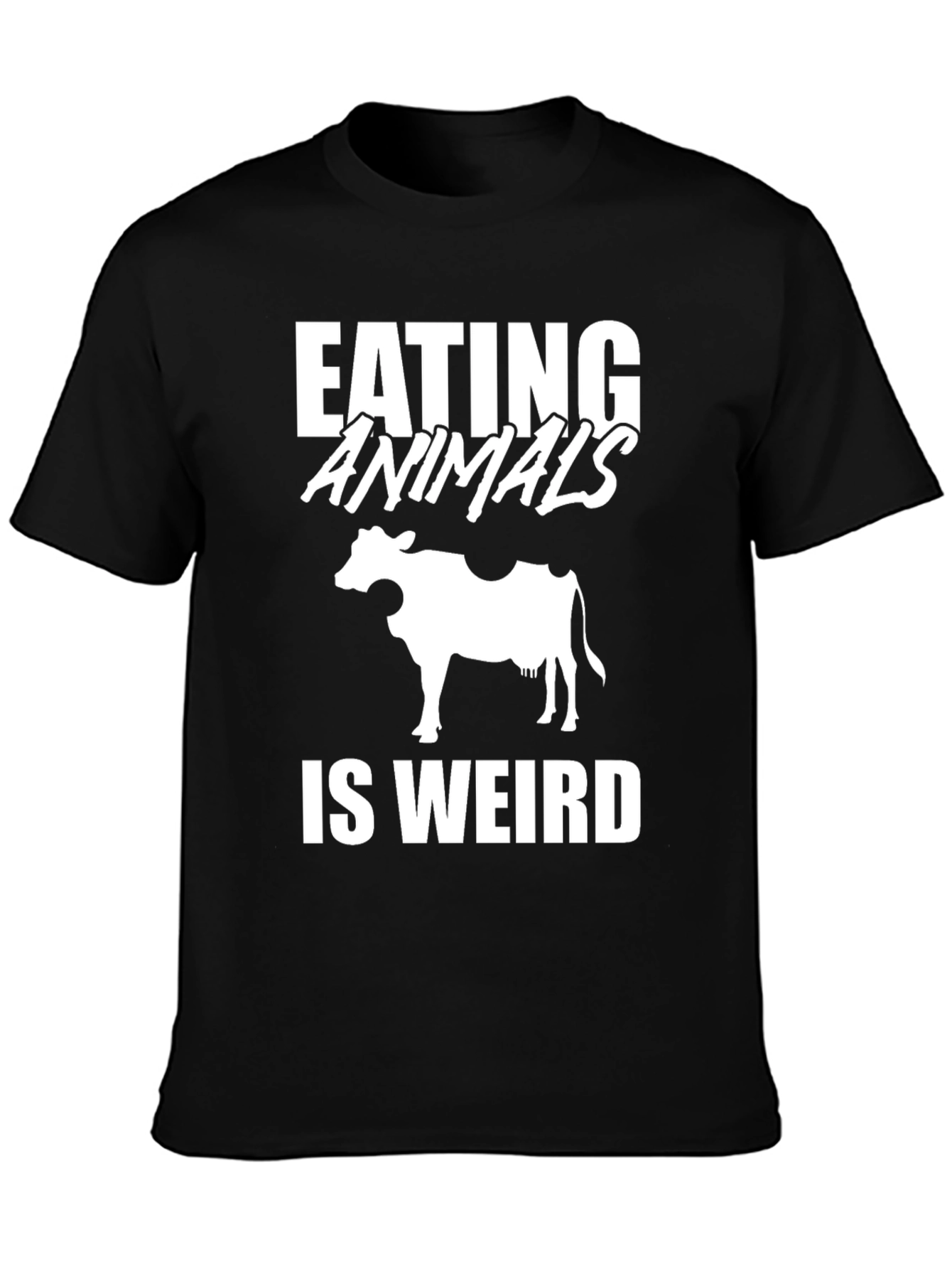 Eating Animals Is Weird T-Shirt Vegan Cow Tee