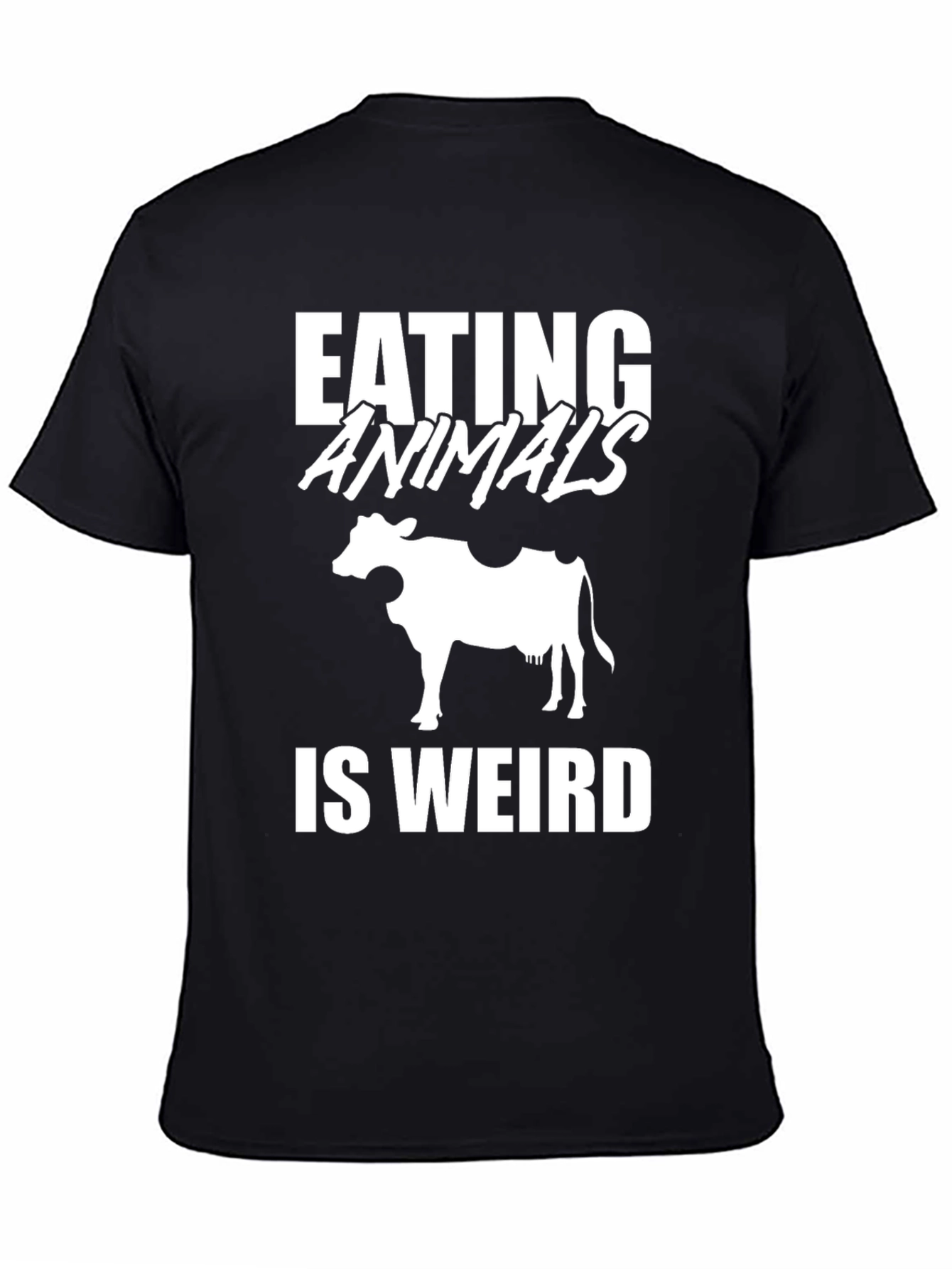 Eating Animals Is Weird T-Shirt Vegan Cow Tee