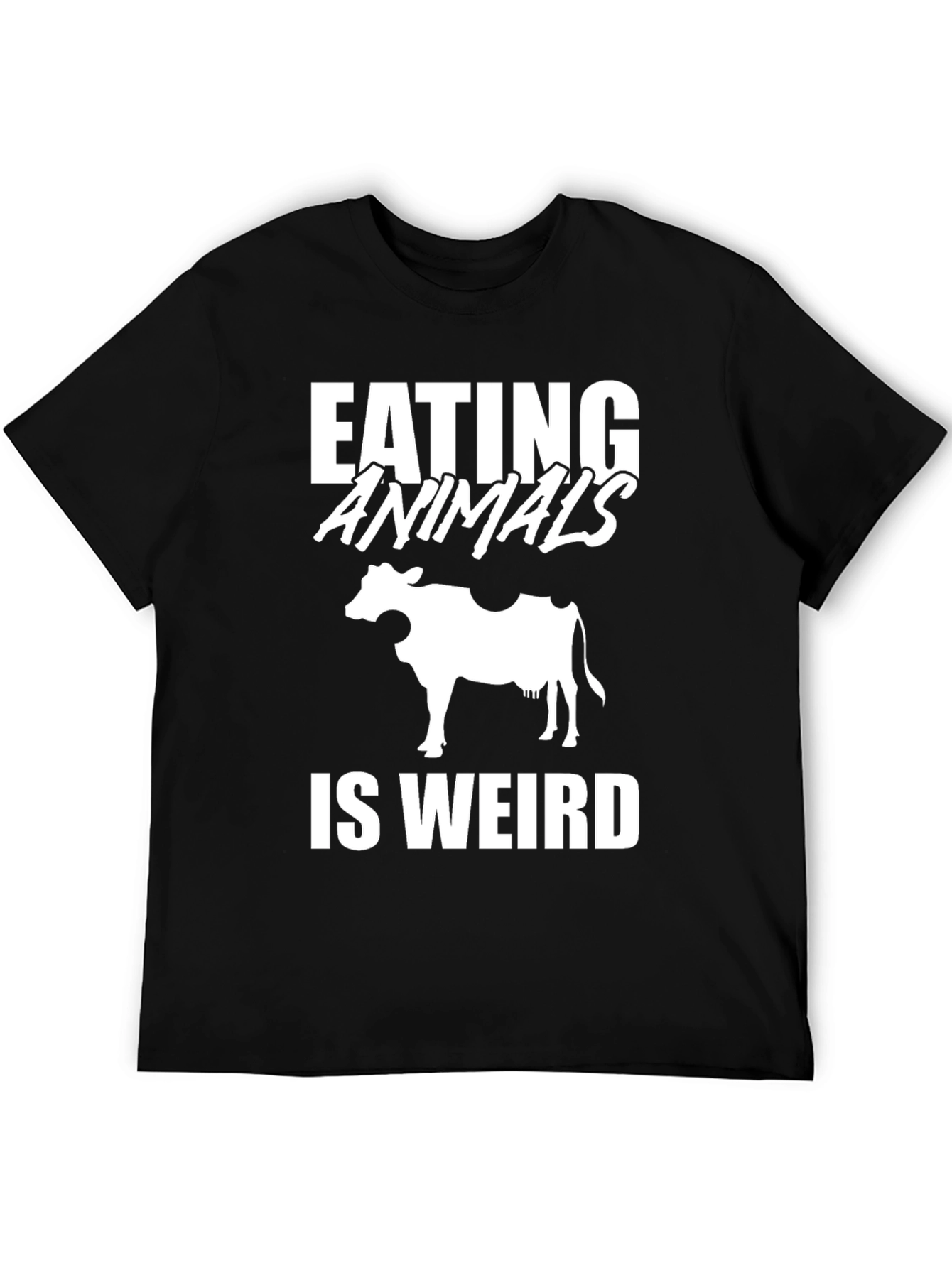 Eating Animals Is Weird T-Shirt Vegan Cow Tee