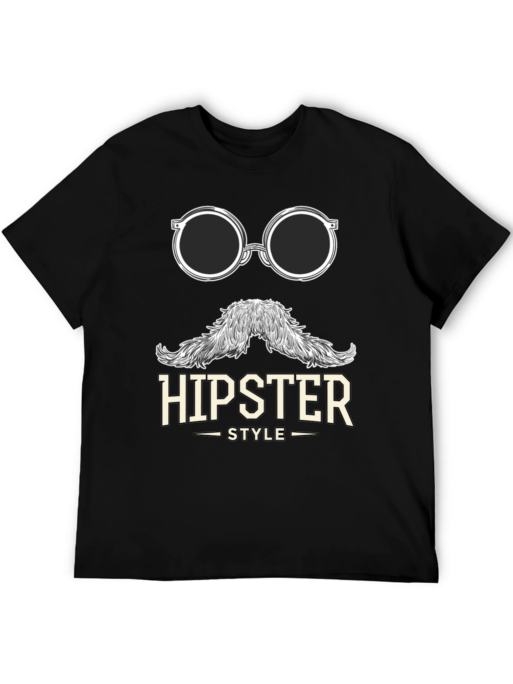 Hipster Style Graphic Tee - Black T-Shirt