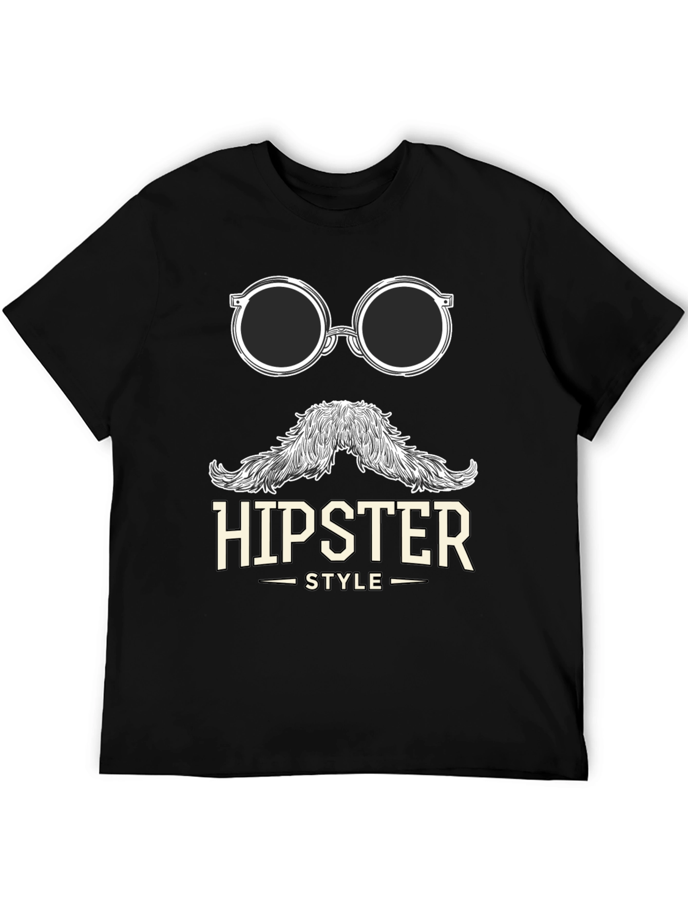 Hipster Style Graphic Tee - Black T-Shirt