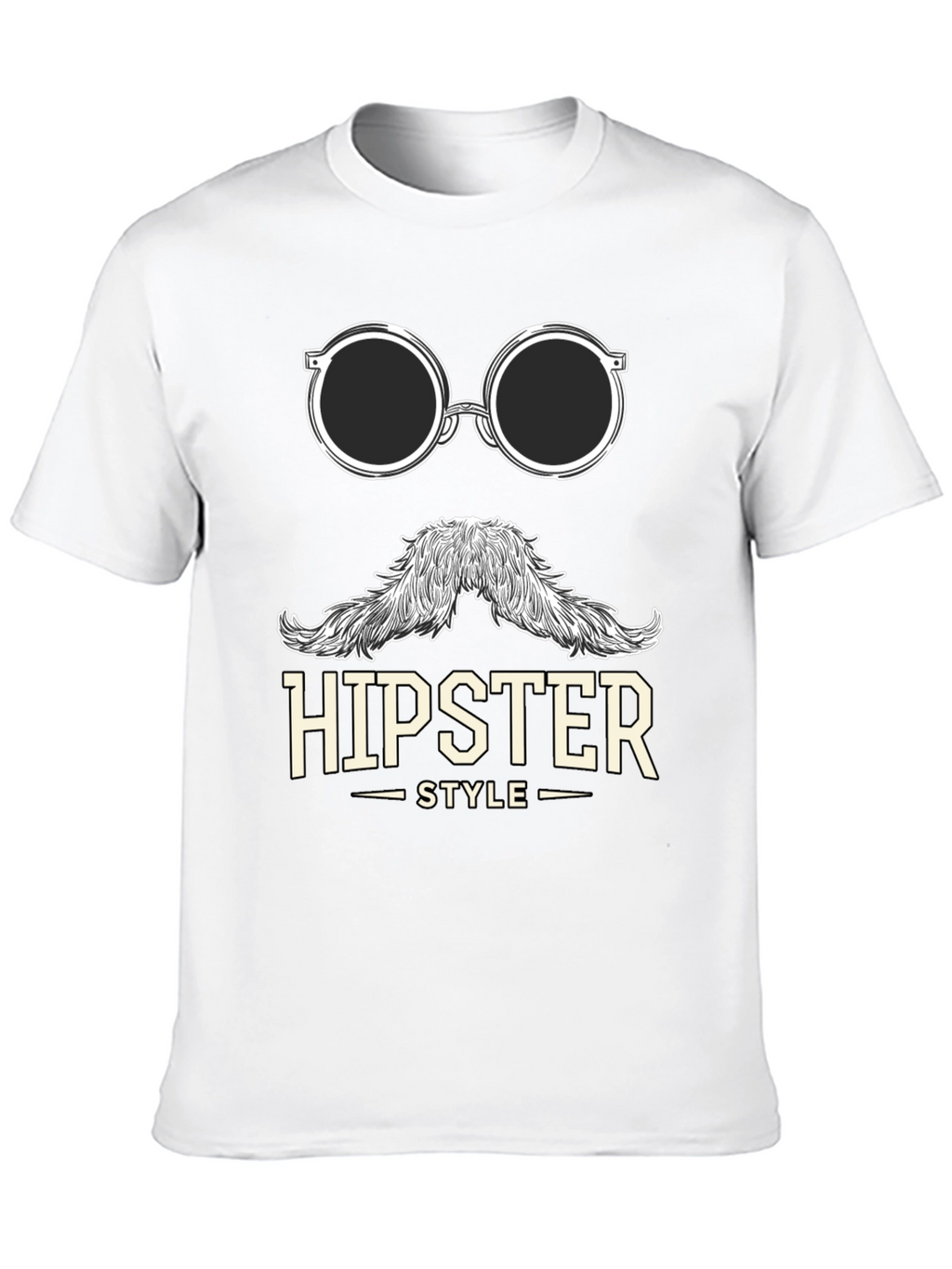 Hipster Style Graphic Tee - Black T-Shirt