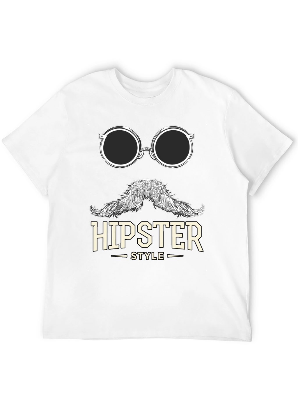 Hipster Style Graphic Tee - Black T-Shirt