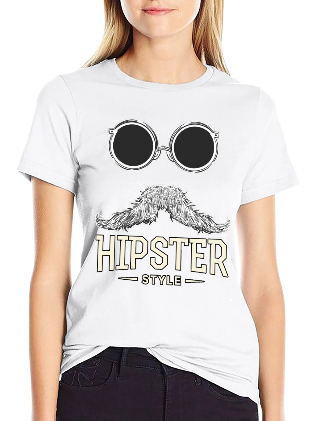 Hipster Style Graphic Tee - Black T-Shirt