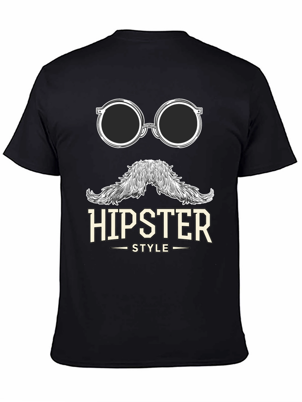 Hipster Style Graphic Tee - Black T-Shirt