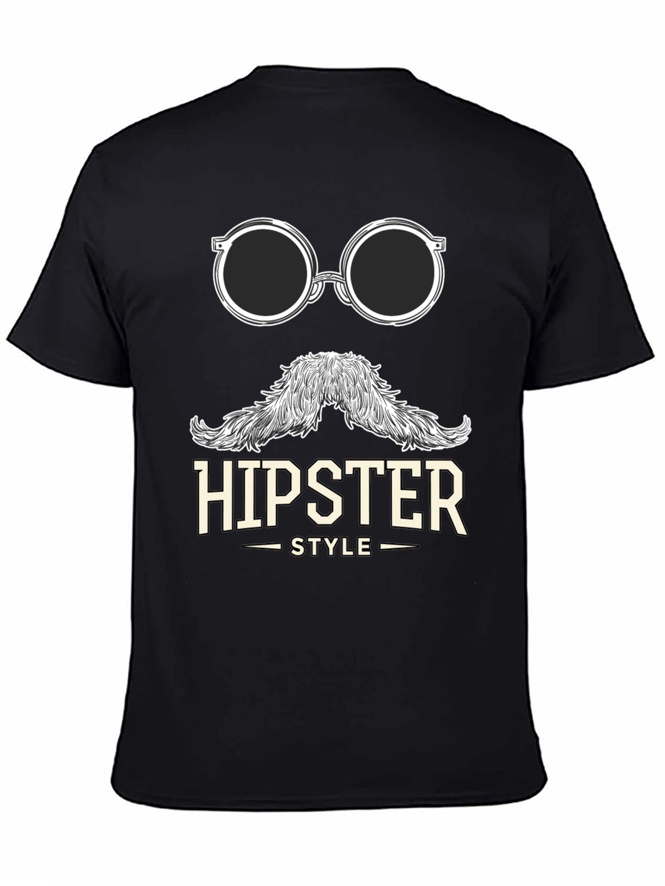 Hipster Style Graphic Tee - Black T-Shirt