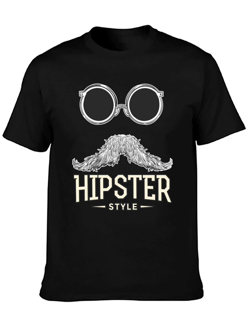 Hipster Style Graphic Tee - Black T-Shirt