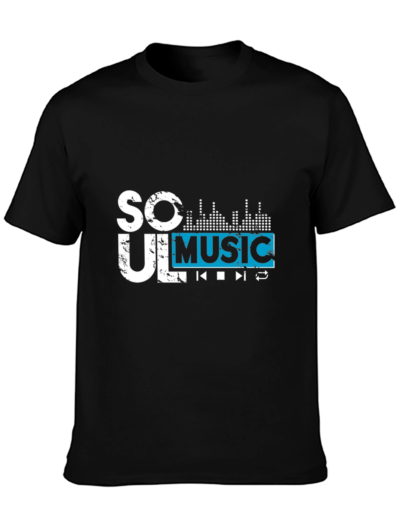 Soul Music Graphic Tee - Black Short Sleeve Casual Shirt