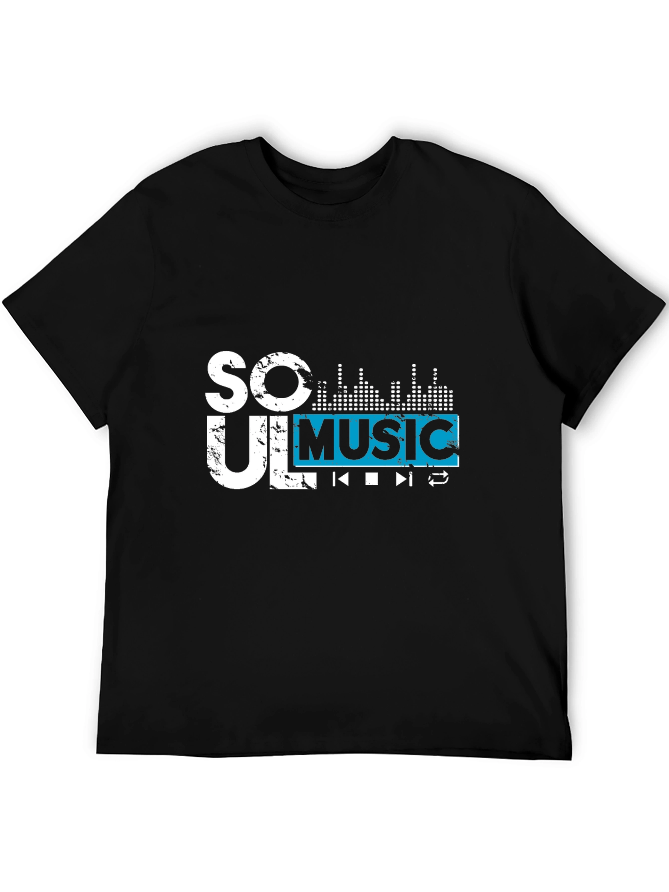 Soul Music Graphic Tee - Black Short Sleeve Casual Shirt