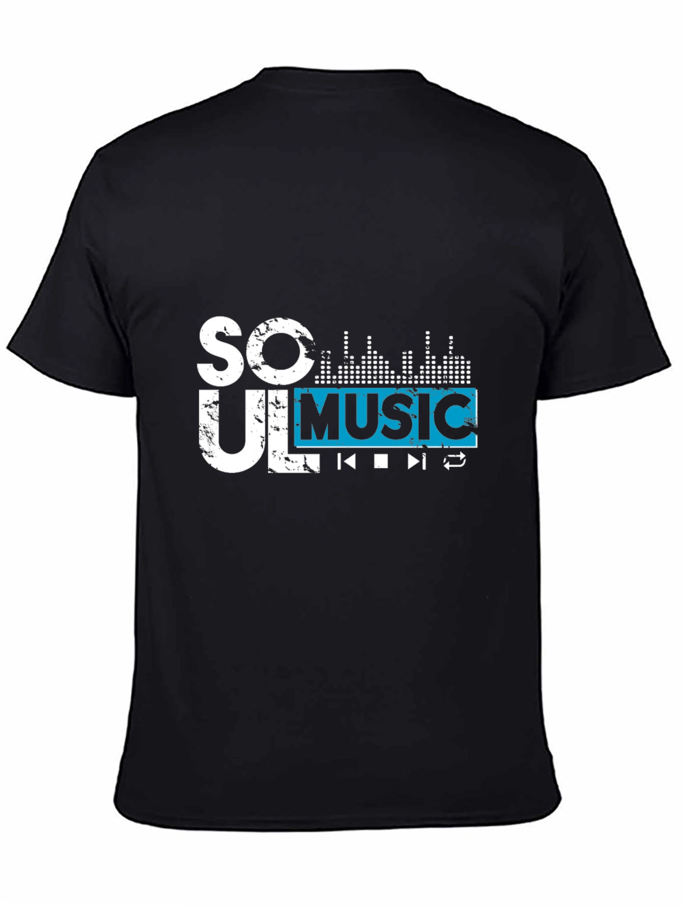 Soul Music Graphic Tee - Black Short Sleeve Casual Shirt