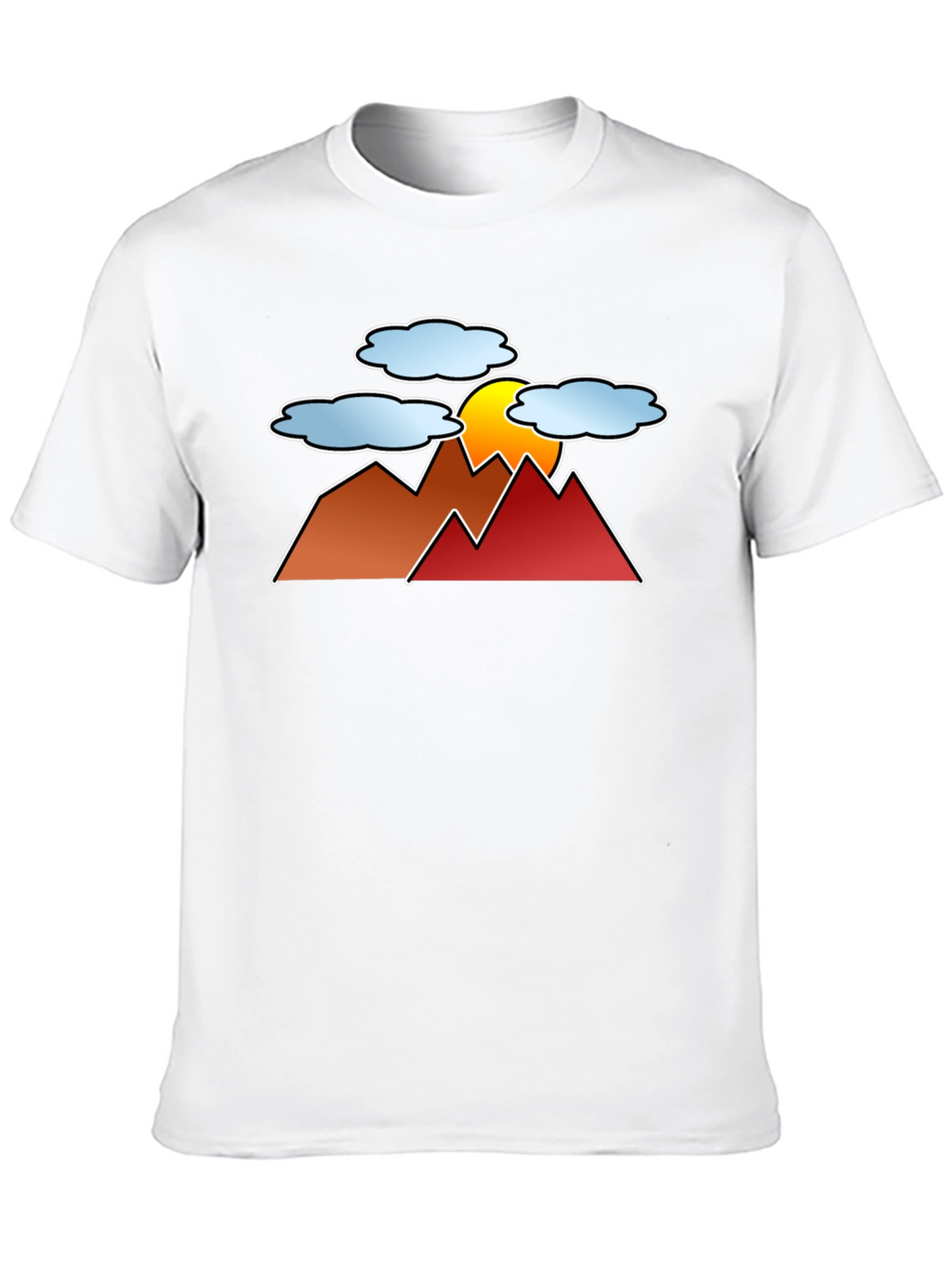 Sunset Mountain Graphic Tee - Black Casual T-Shirt