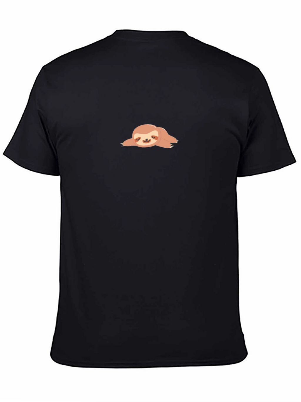 Relaxed Sloth Graphic Tee - Black Crew Neck