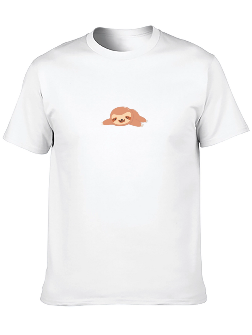 Relaxed Sloth Graphic Tee - Black Crew Neck