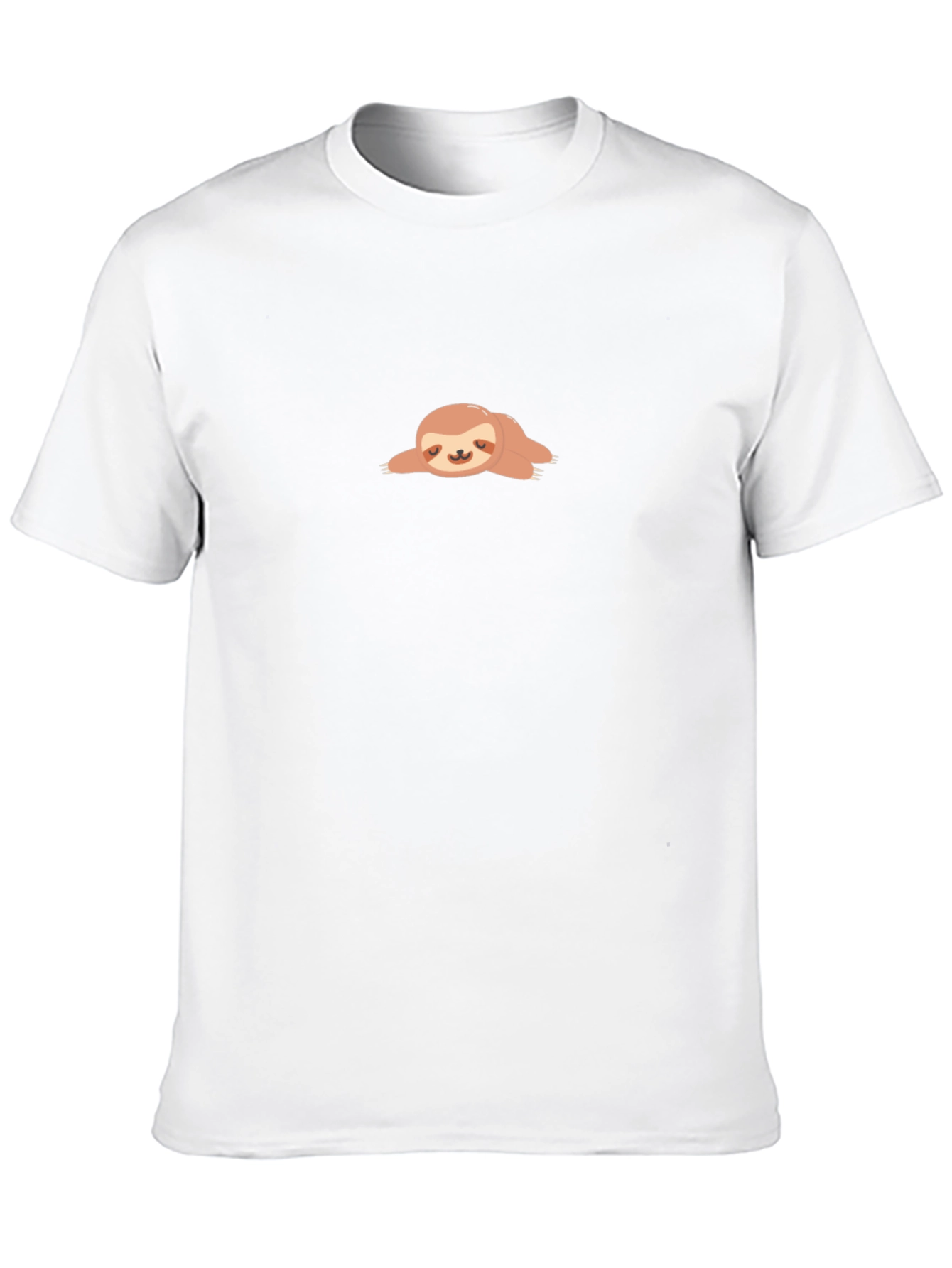 Relaxed Sloth Graphic Tee - Black Crew Neck