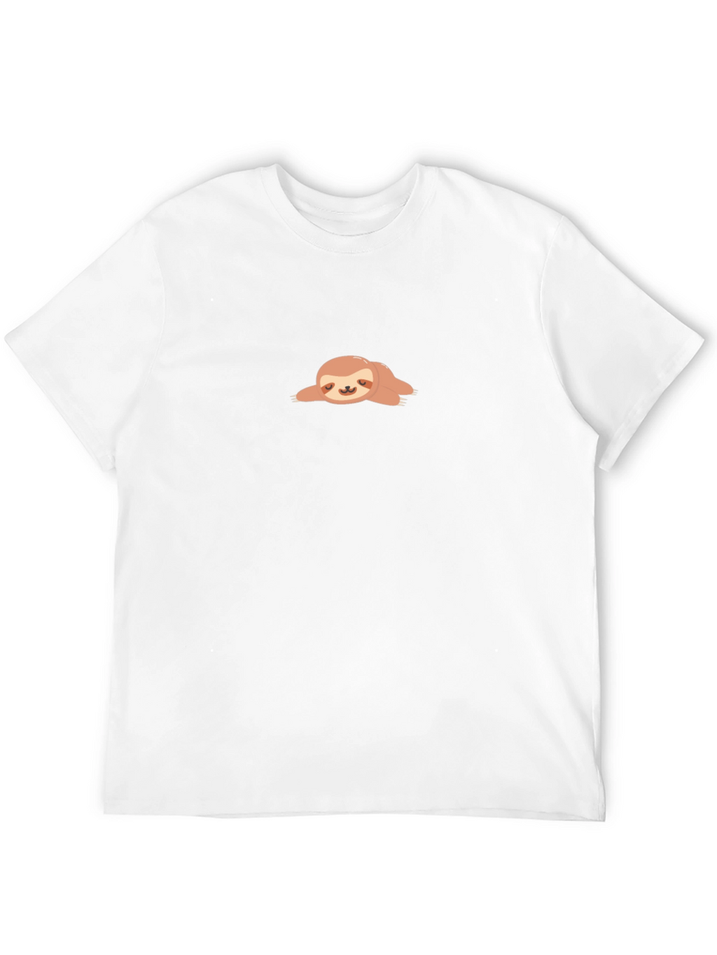 Relaxed Sloth Graphic Tee - Black Crew Neck