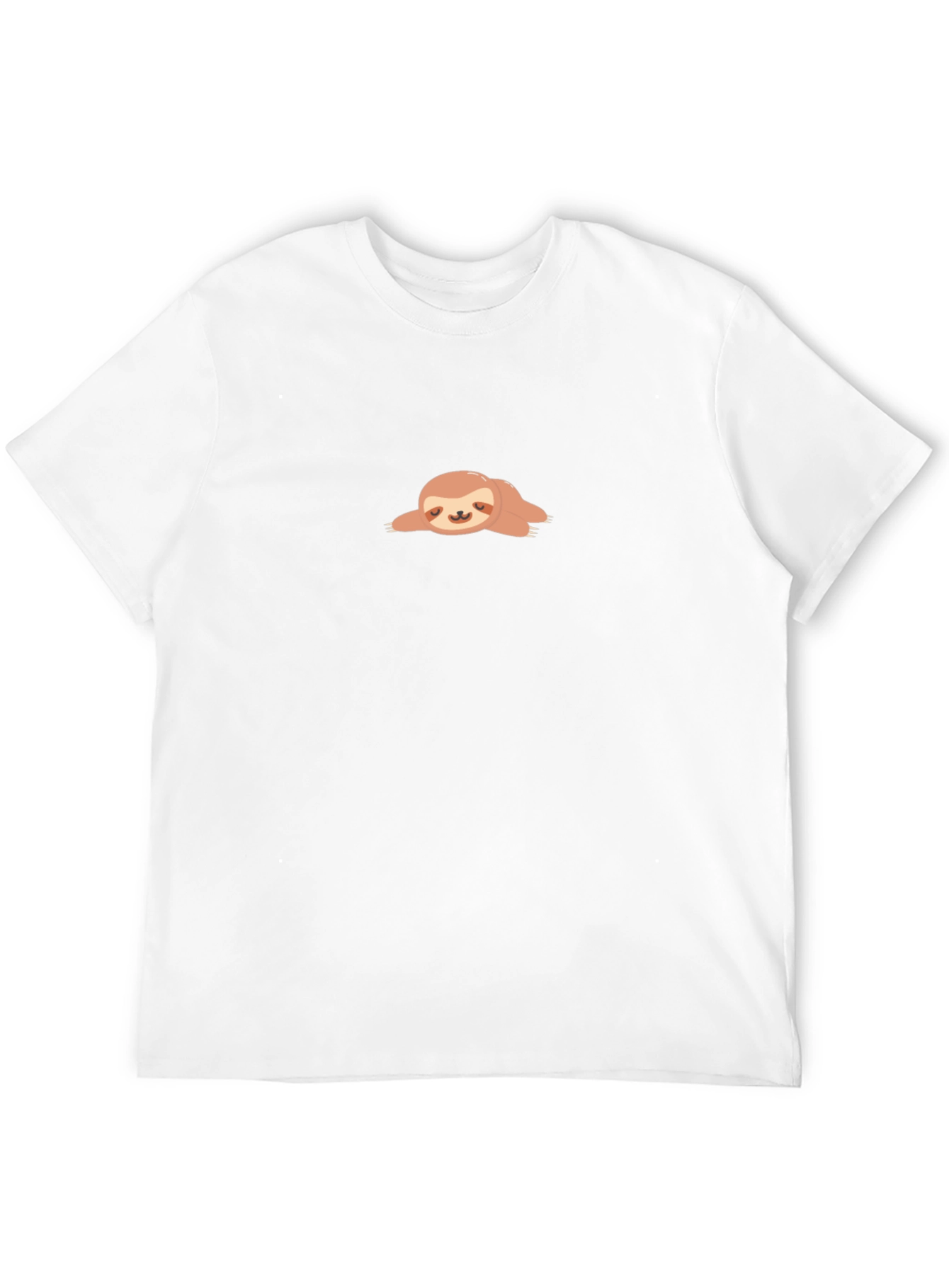 Relaxed Sloth Graphic Tee - Black Crew Neck
