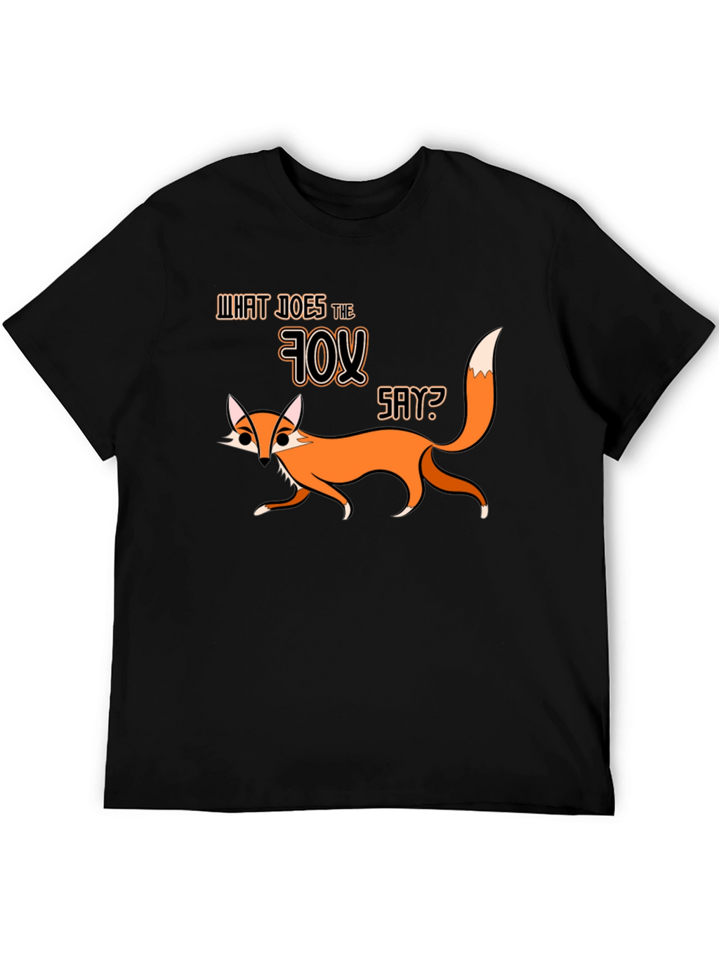 What Does The Fox Say Black Graphic T-Shirt