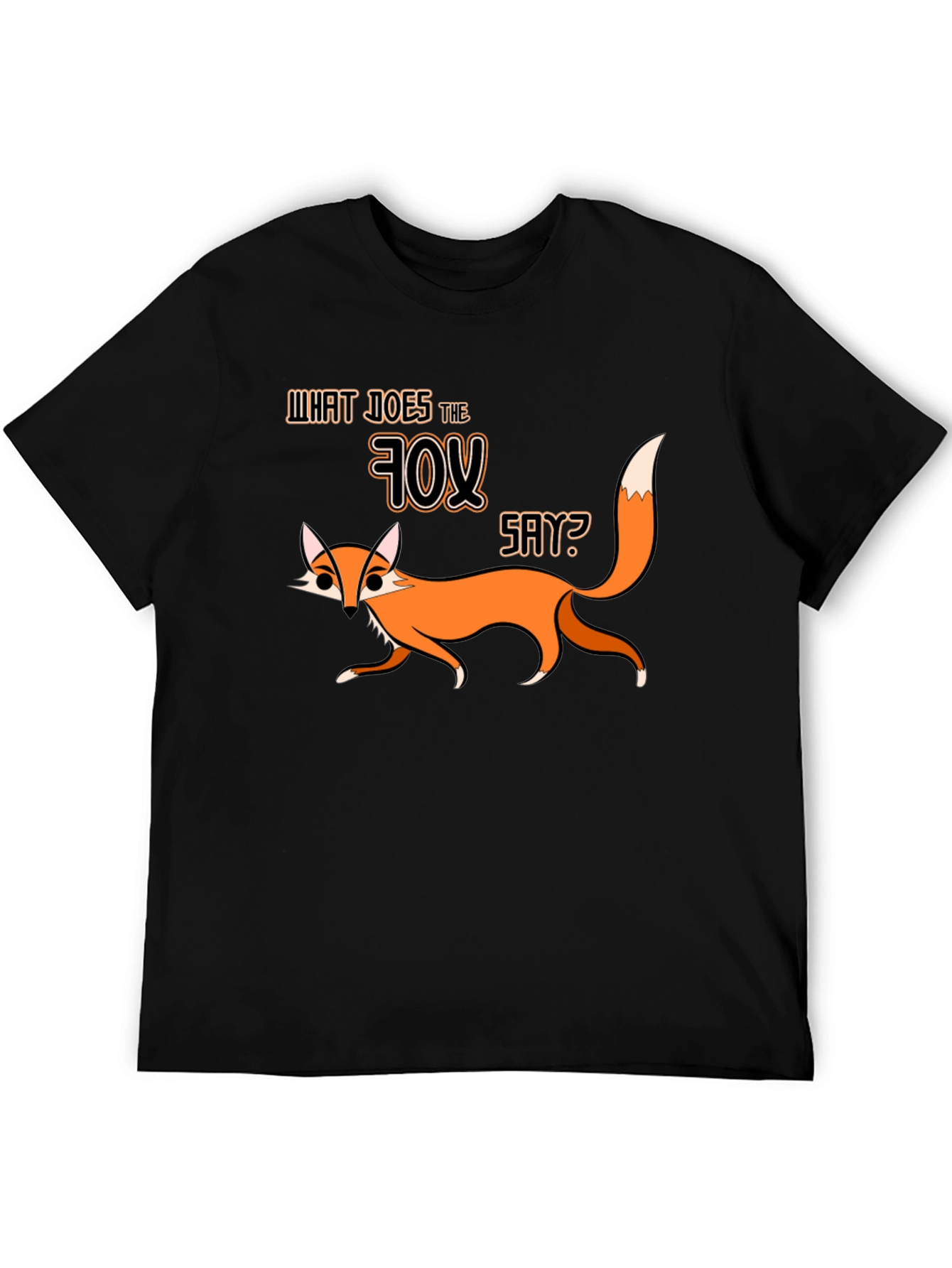 What Does The Fox Say Black Graphic T-Shirt