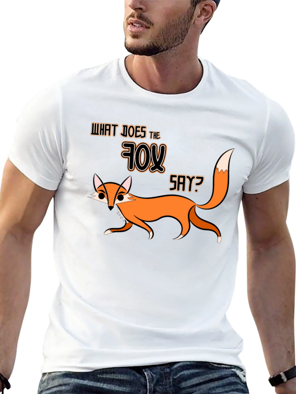 What Does The Fox Say Black Graphic T-Shirt