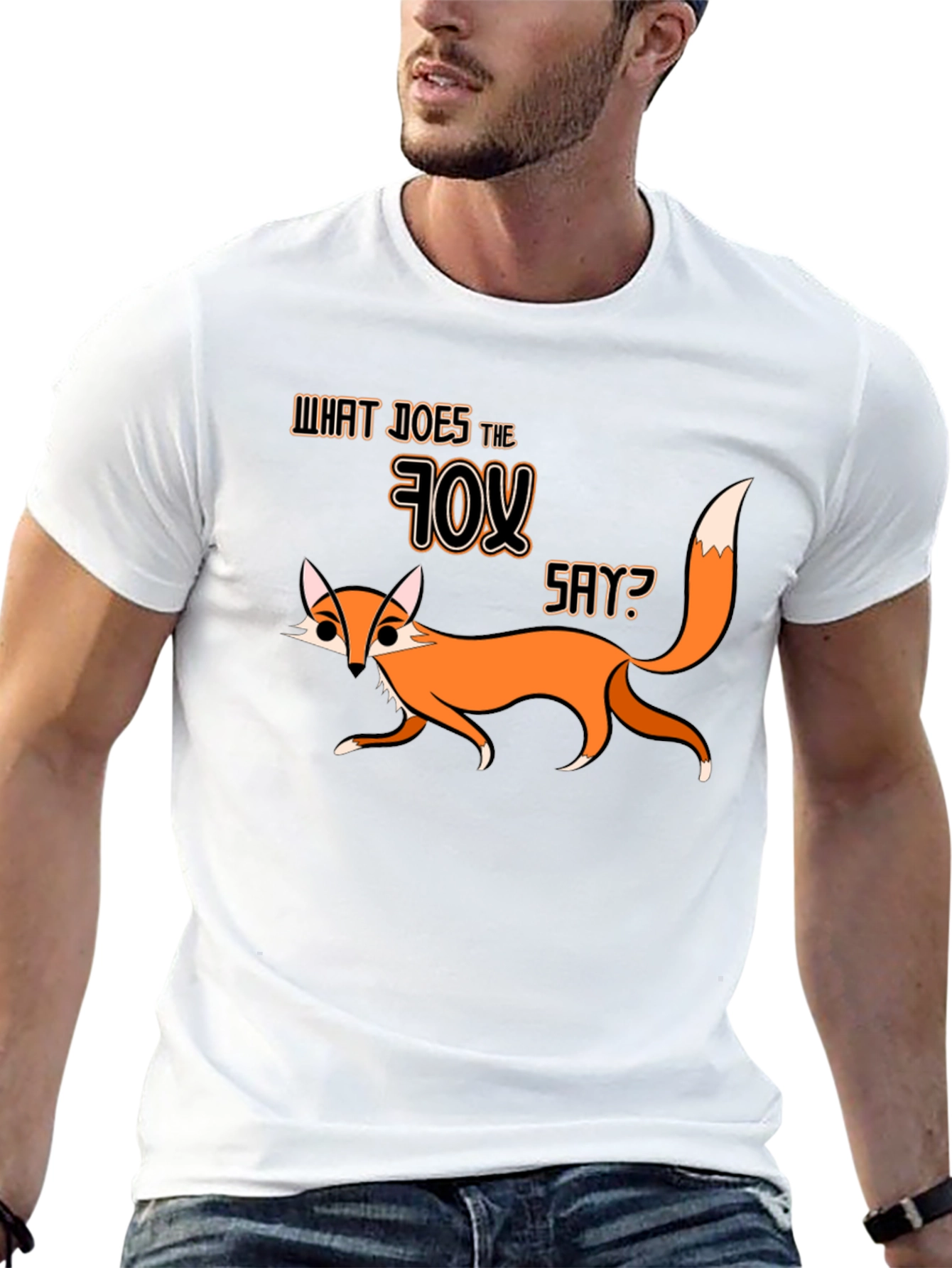 What Does The Fox Say Black Graphic T-Shirt