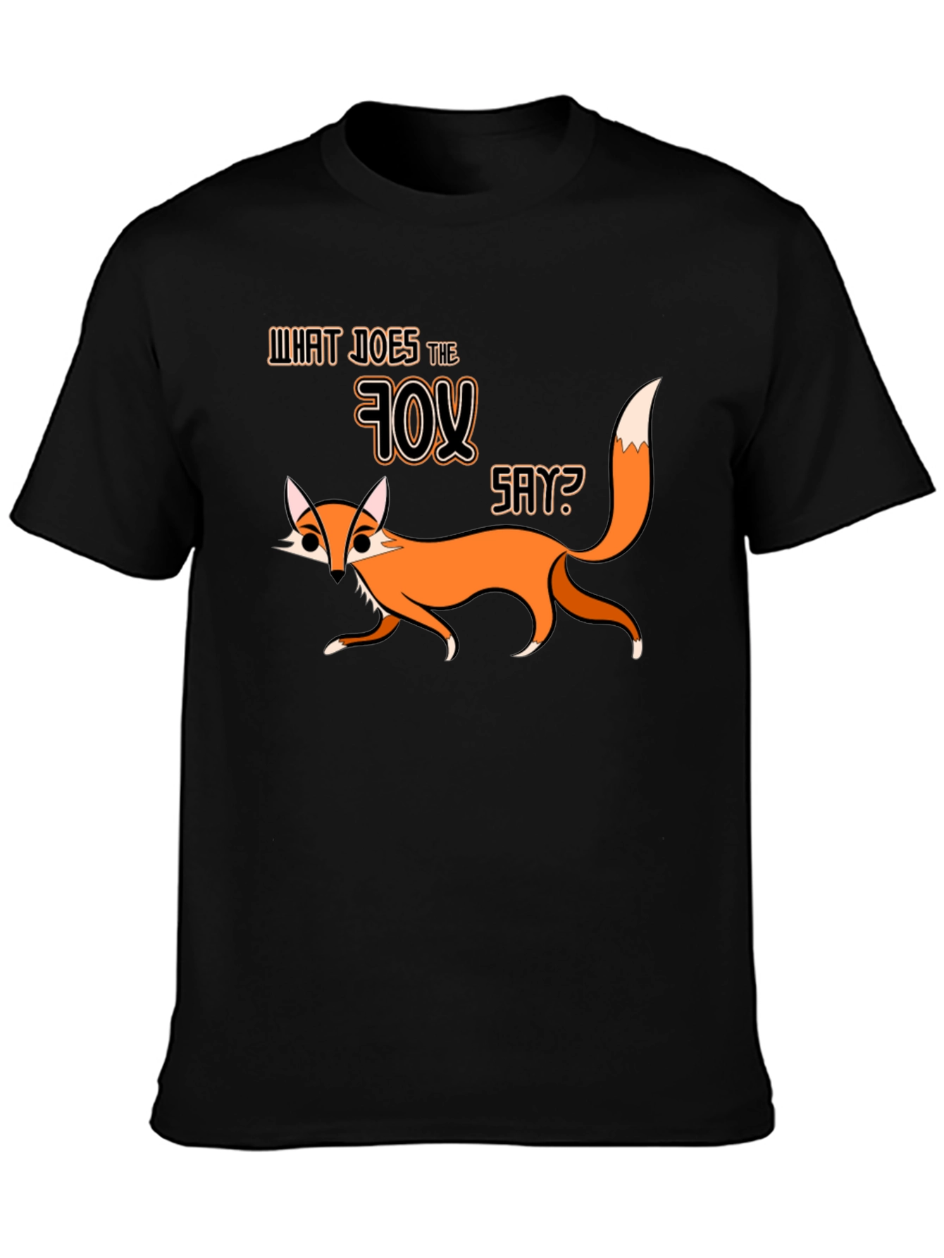What Does The Fox Say Black Graphic T-Shirt