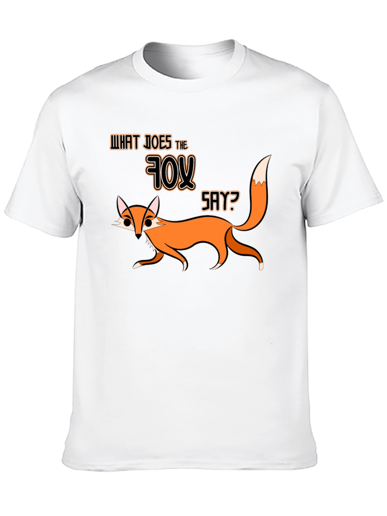 What Does The Fox Say Black Graphic T-Shirt