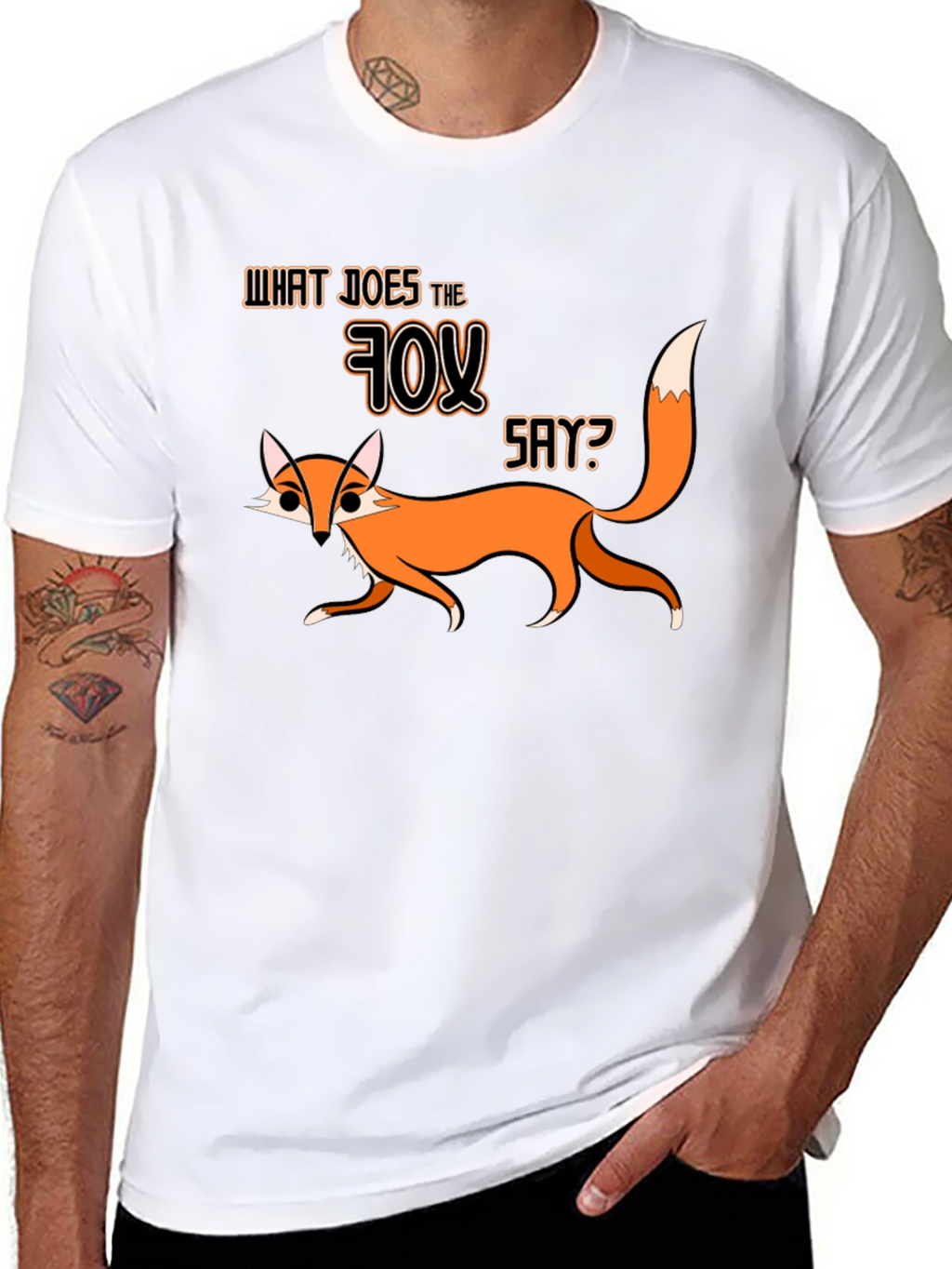 What Does The Fox Say Black Graphic T-Shirt