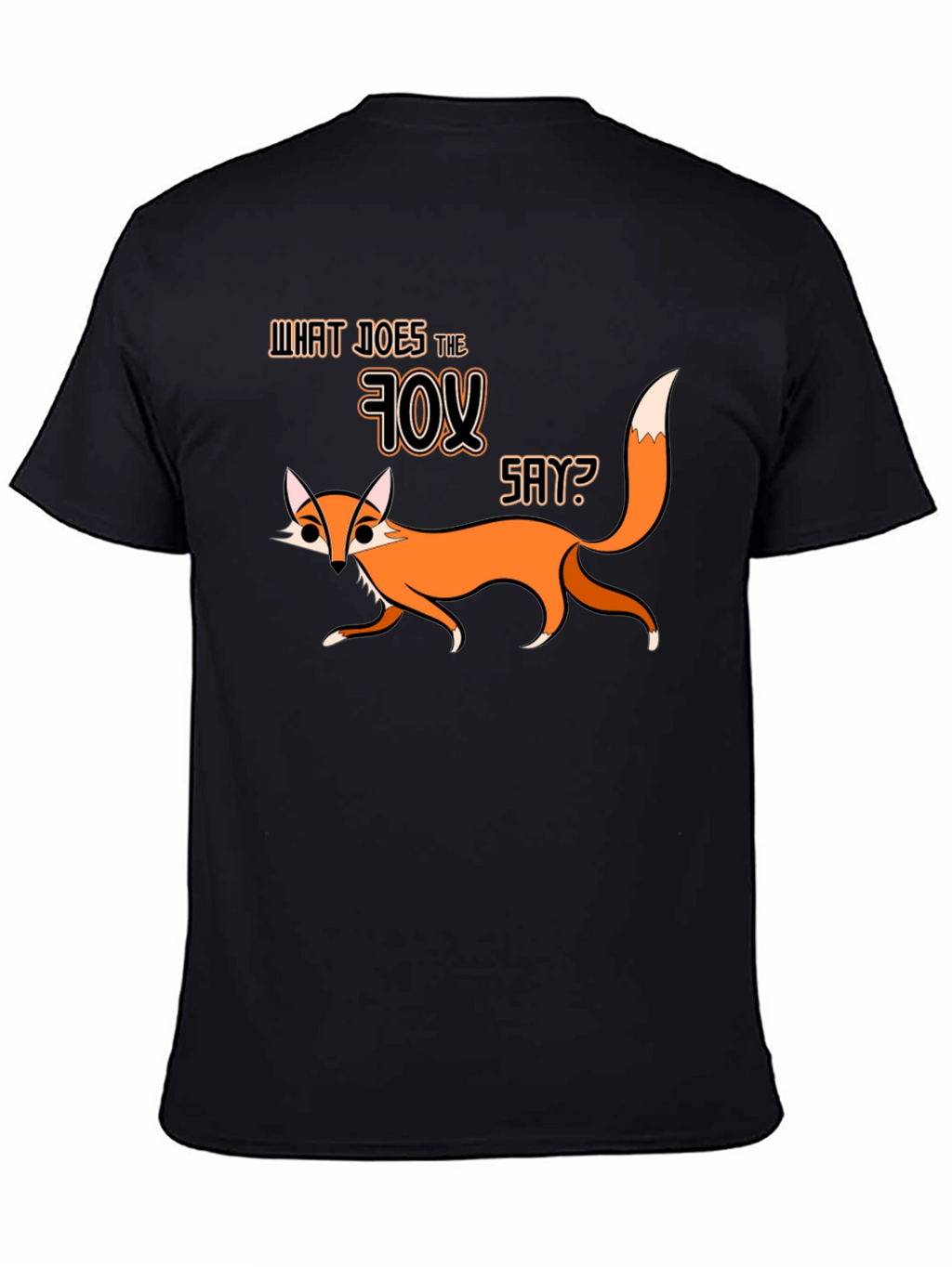 What Does The Fox Say Black Graphic T-Shirt