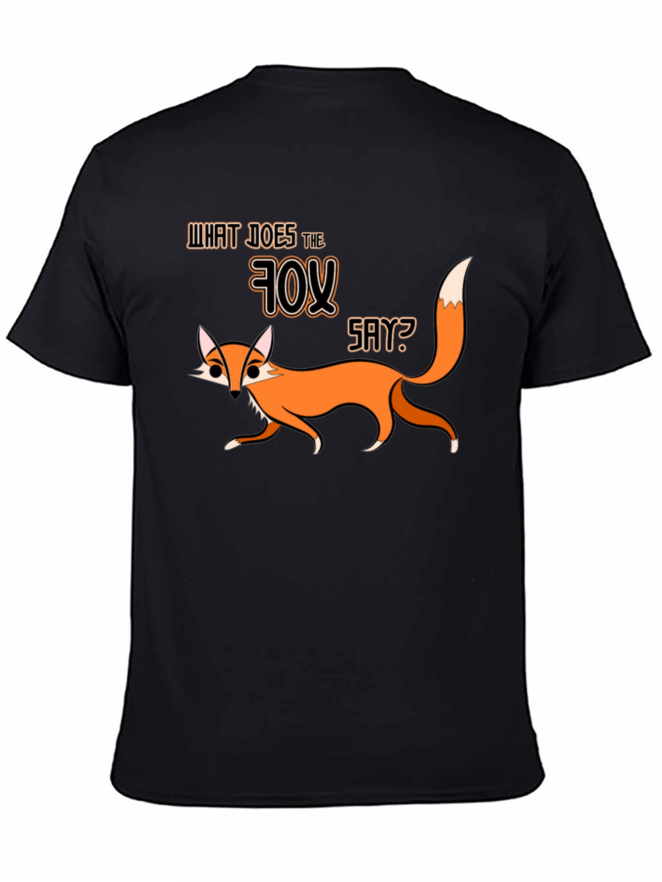 What Does The Fox Say Black Graphic T-Shirt