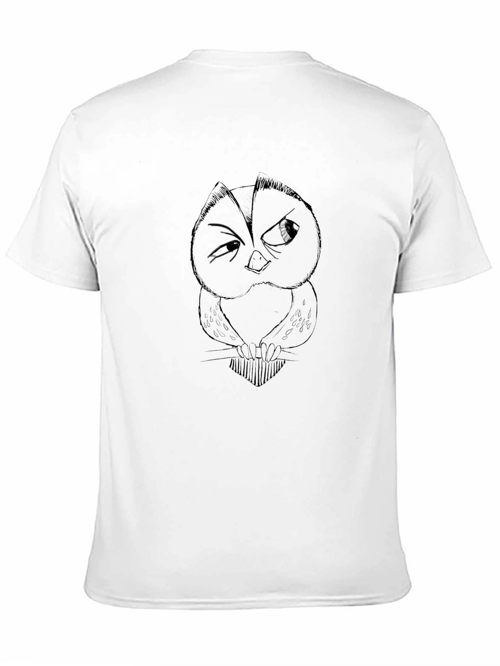 Mens Black Graphic Tee - Owl Design