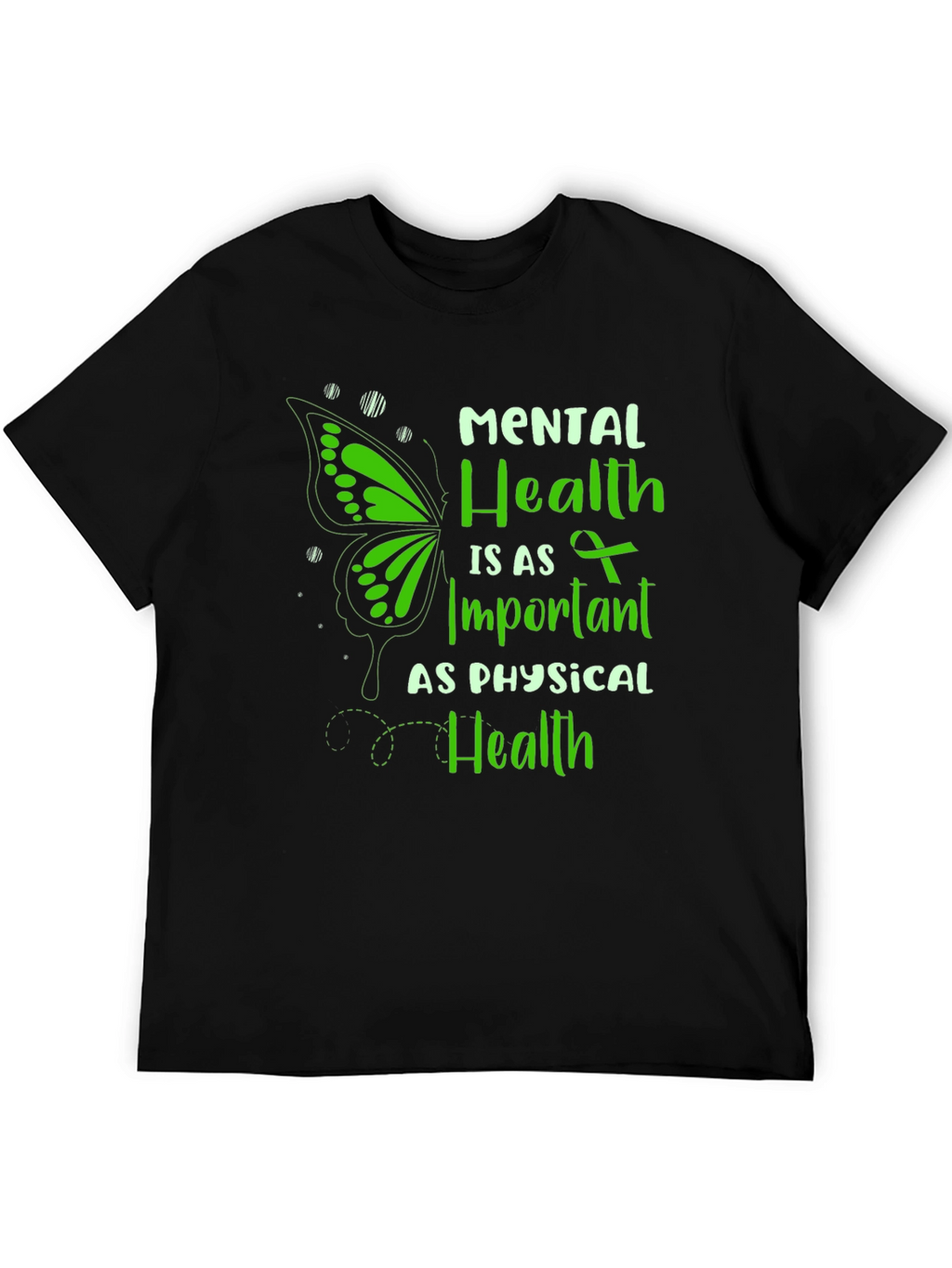 Mental Health Awareness T-Shirt: Butterfly & Ribbon Design