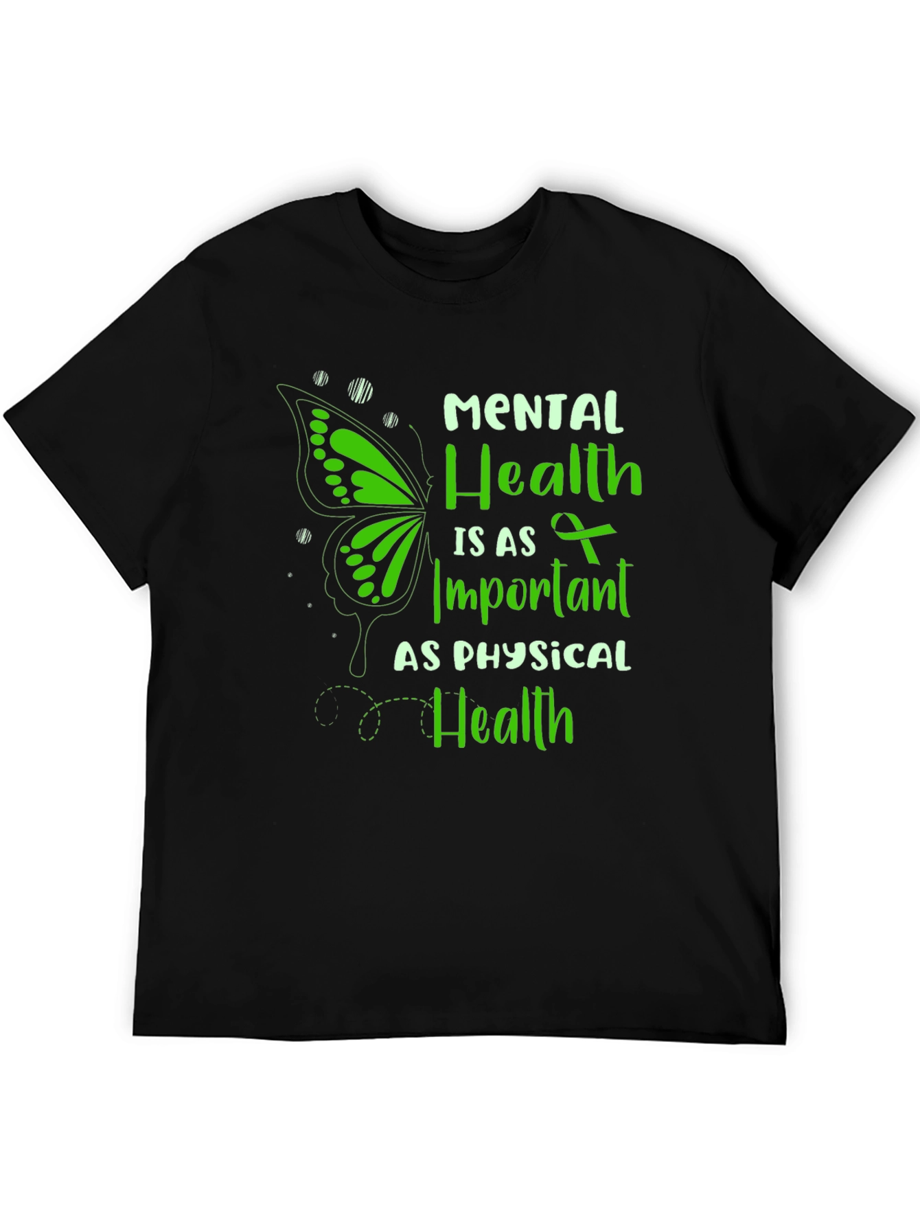 Mental Health Awareness T-Shirt: Butterfly & Ribbon Design