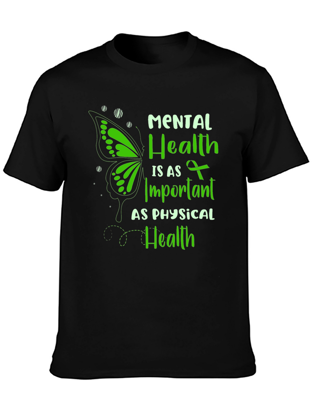 Mental Health Awareness T-Shirt: Butterfly & Ribbon Design