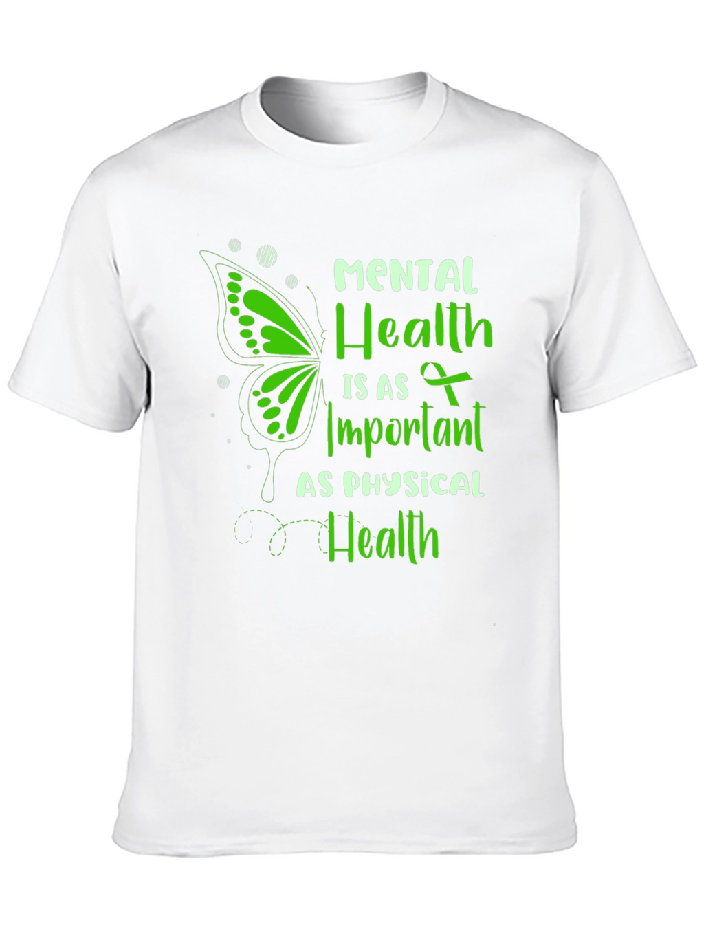 Mental Health Awareness T-Shirt: Butterfly & Ribbon Design