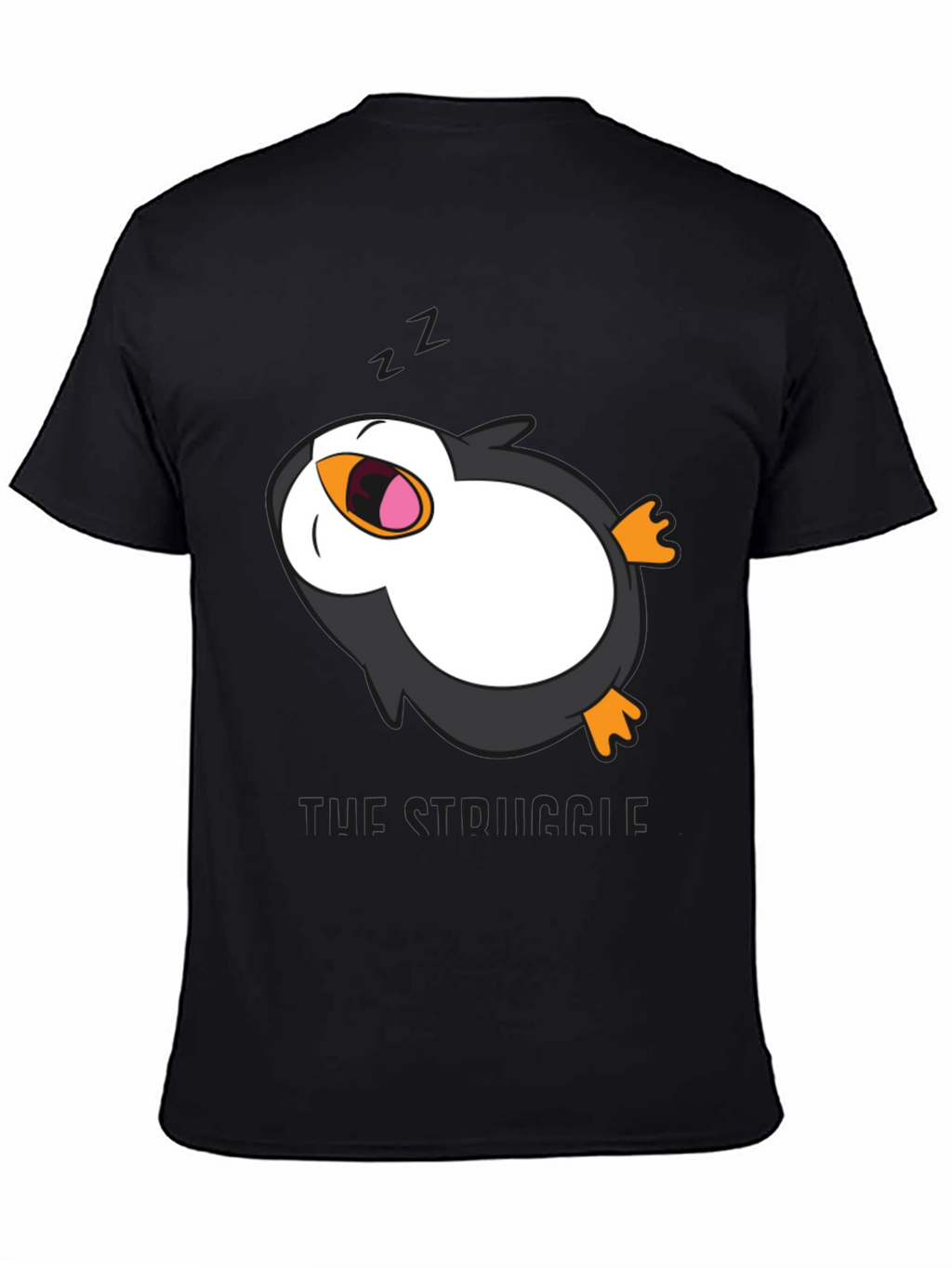 Lazy Penguin Graphic Tee - Mens Black T-Shirt
