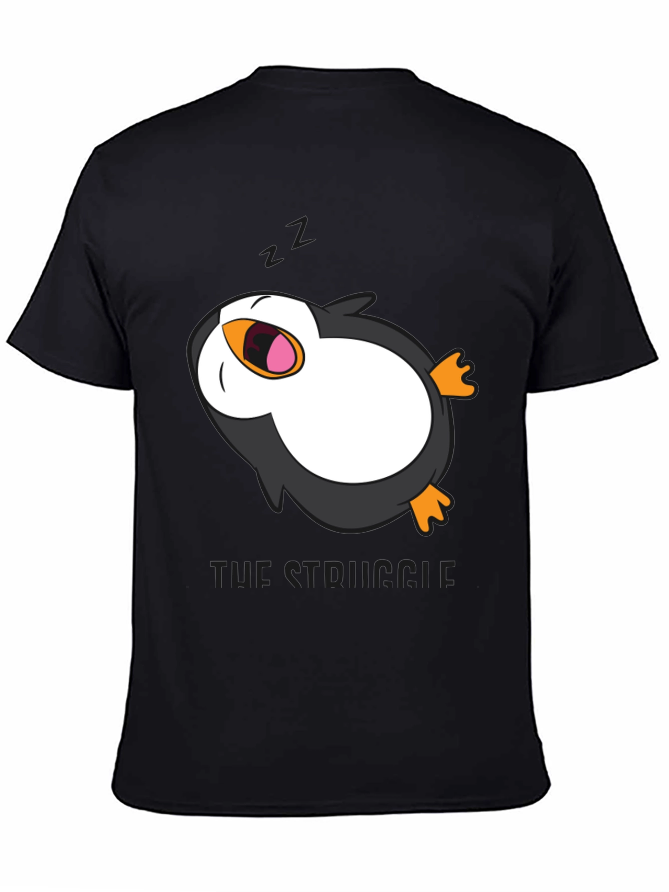 Lazy Penguin Graphic Tee - Mens Black T-Shirt