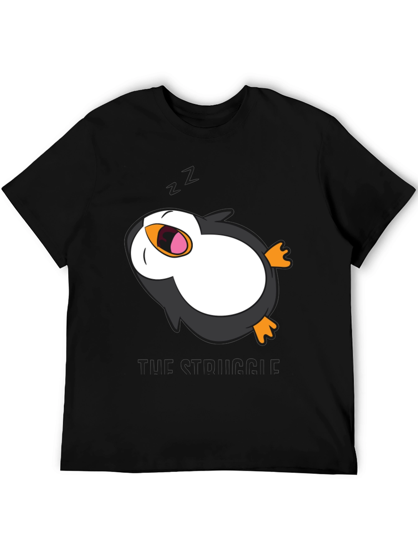 Lazy Penguin Graphic Tee - Mens Black T-Shirt